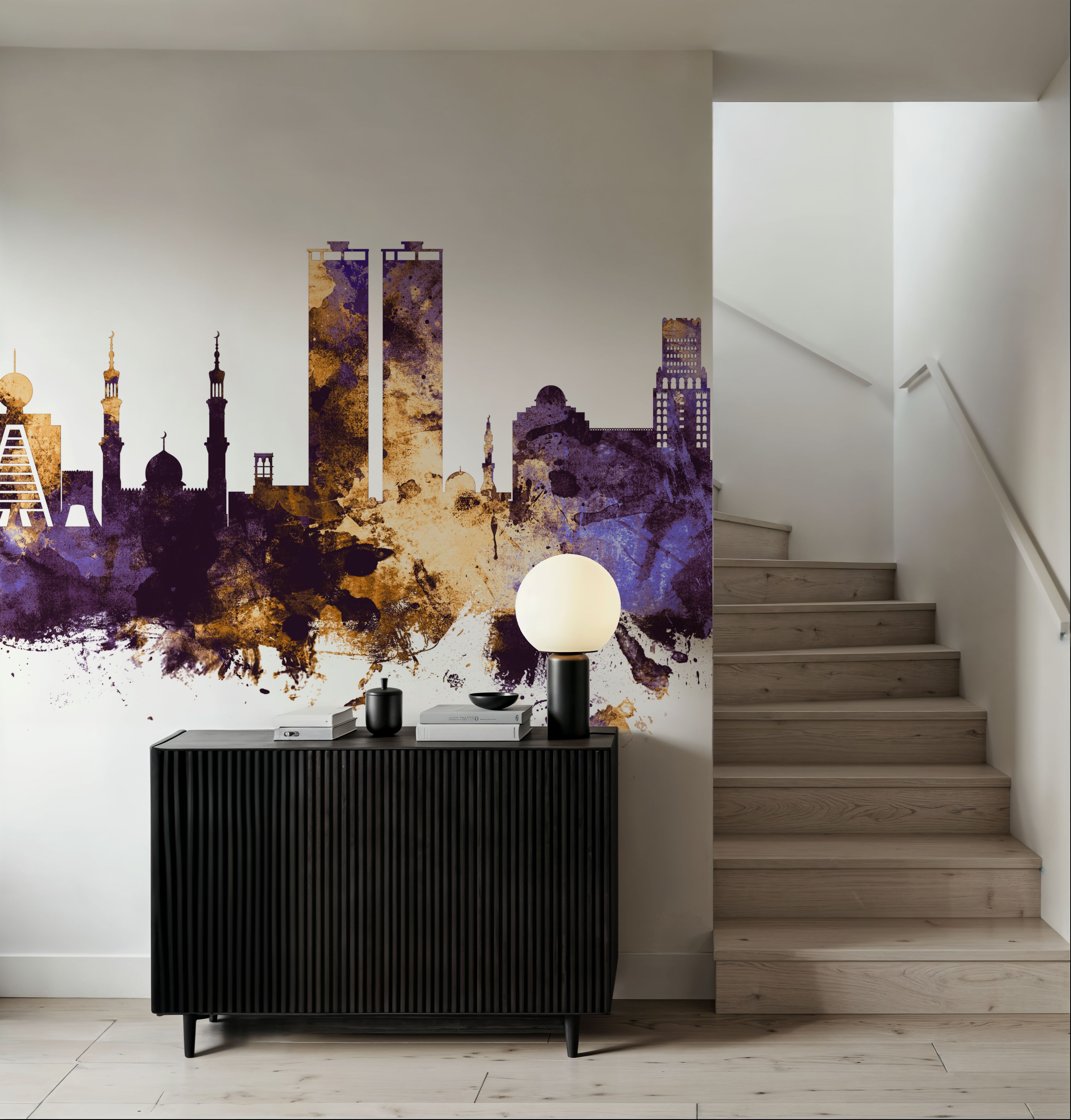 Ras Al Khaimah Skyline Purple & Gold