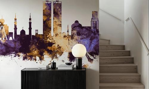 Ras Al Khaimah Skyline Purple & Gold