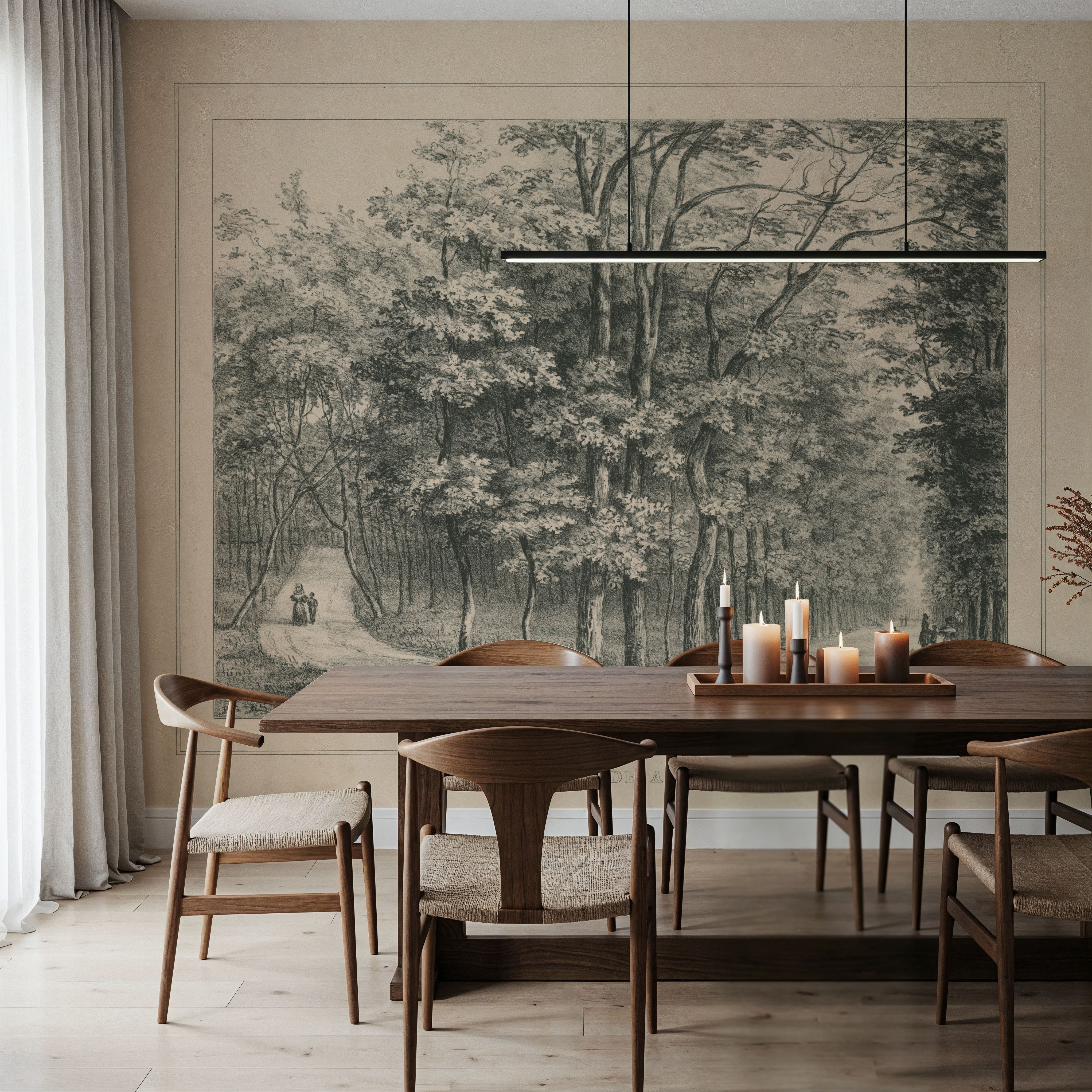 Grand Allée Etching - Framed