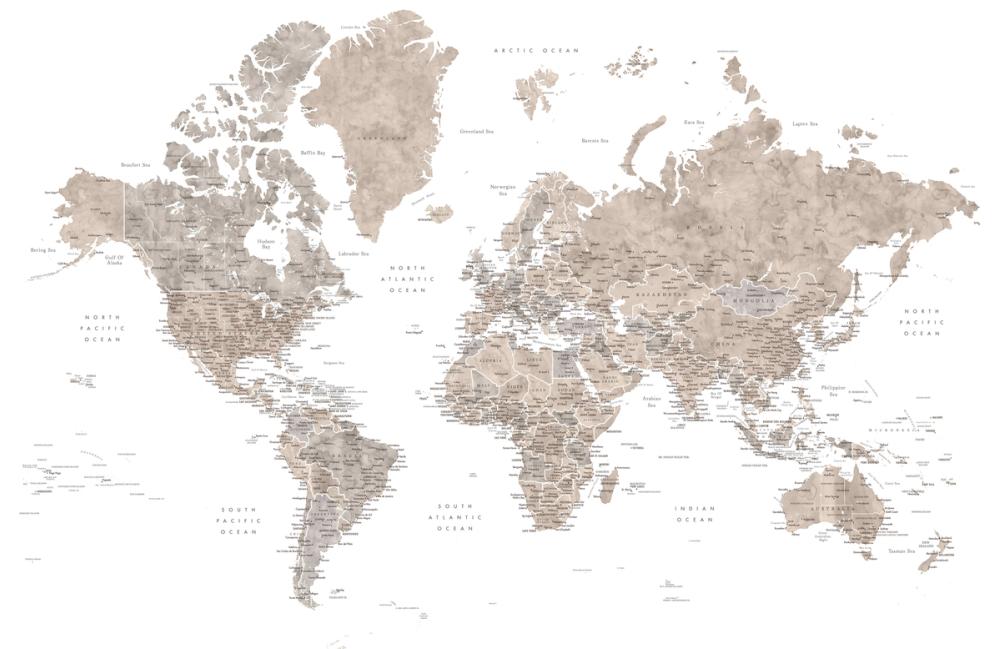 World Map Cities - Abey