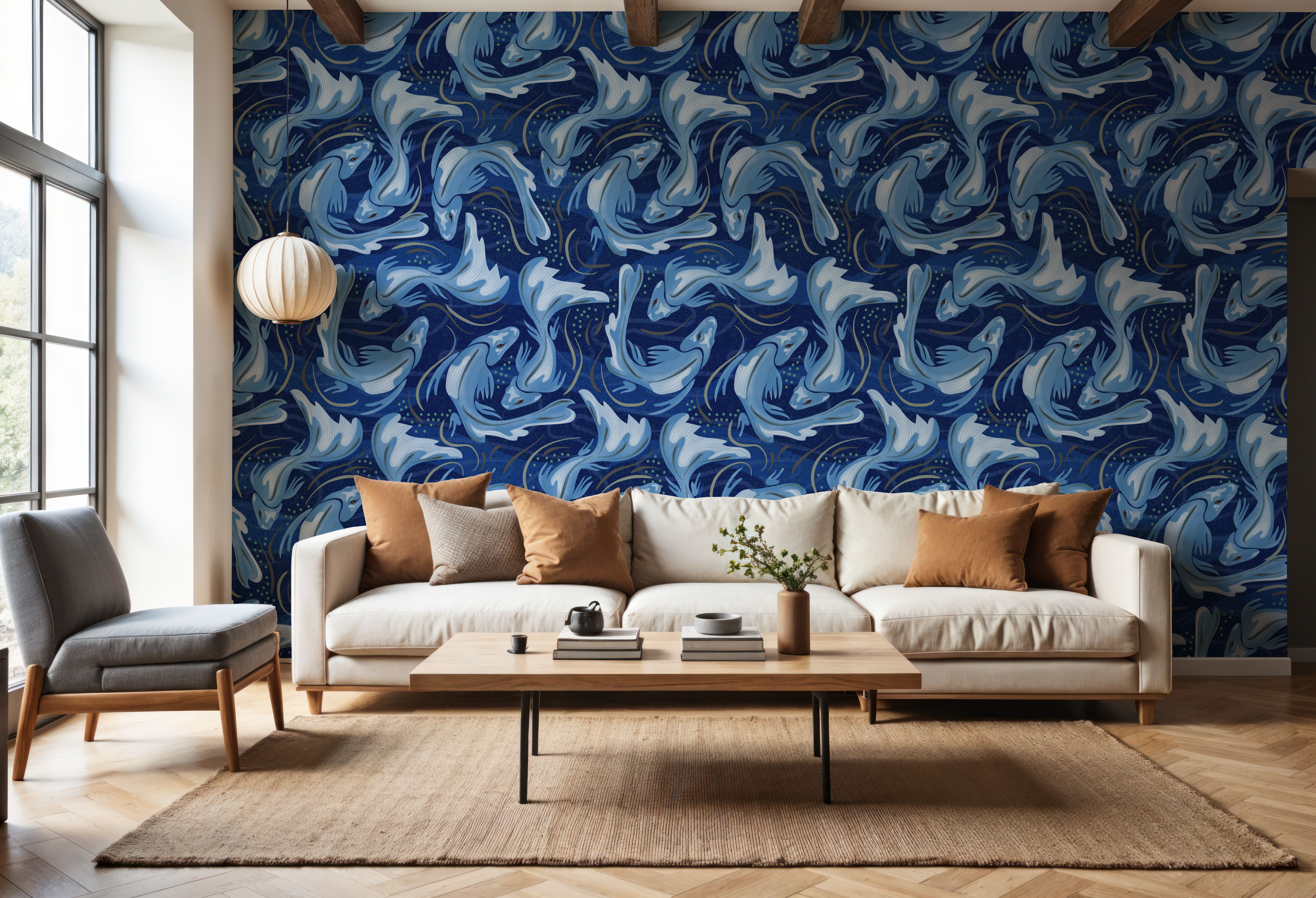 Koi Fish, Denim