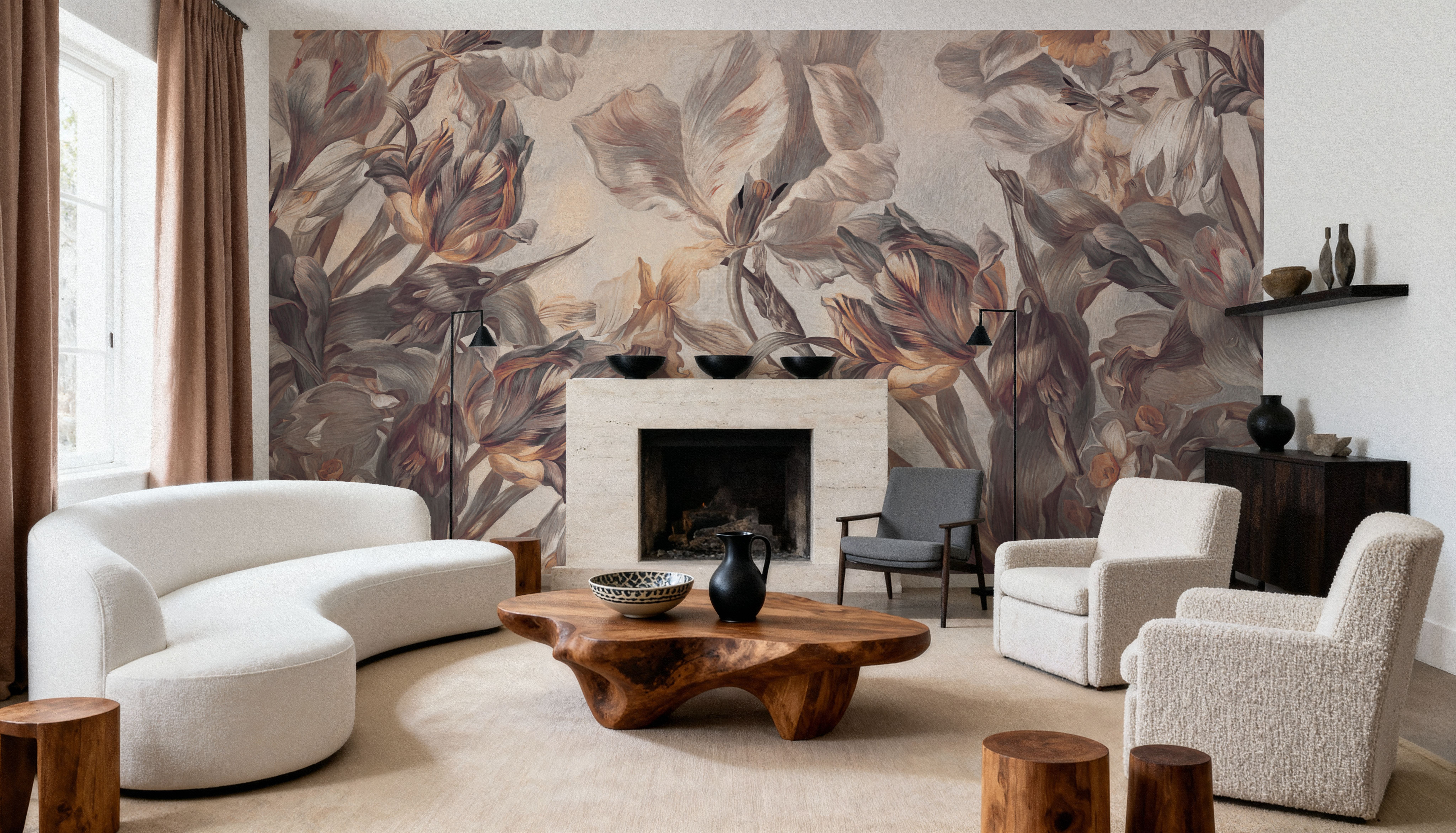 Tulips Feast, Beige