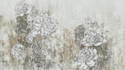 Vintage Peonies wallpaper mural 100% PVC-free and non-toxic