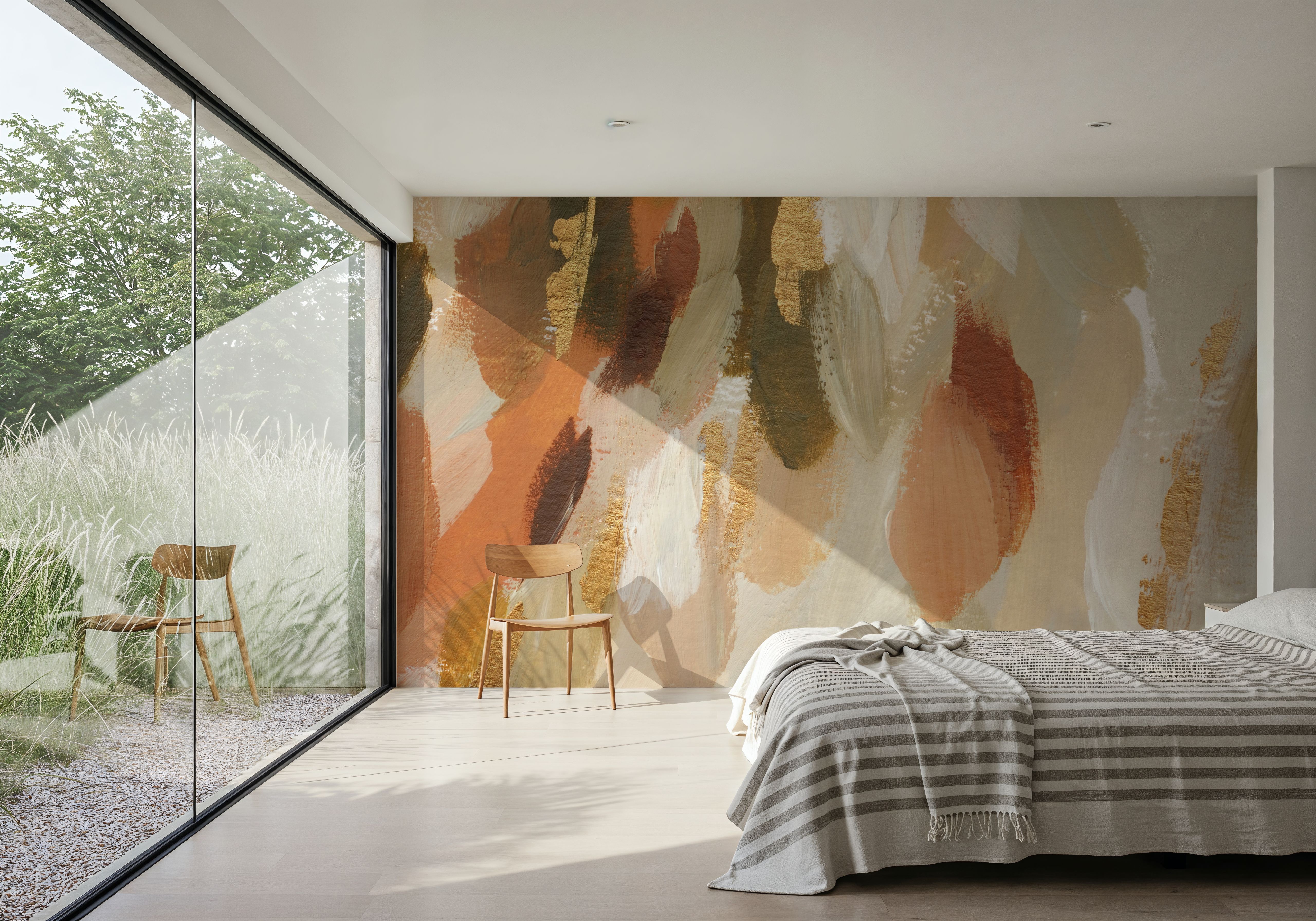 Golden Abstract Composition