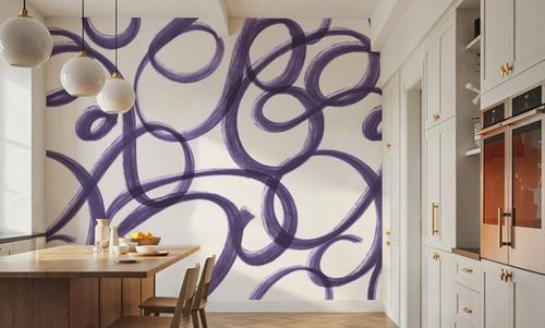Curly Brush Lines, Grape