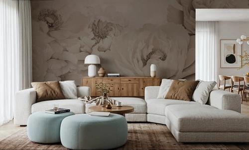 Transcendent Peony, Beige