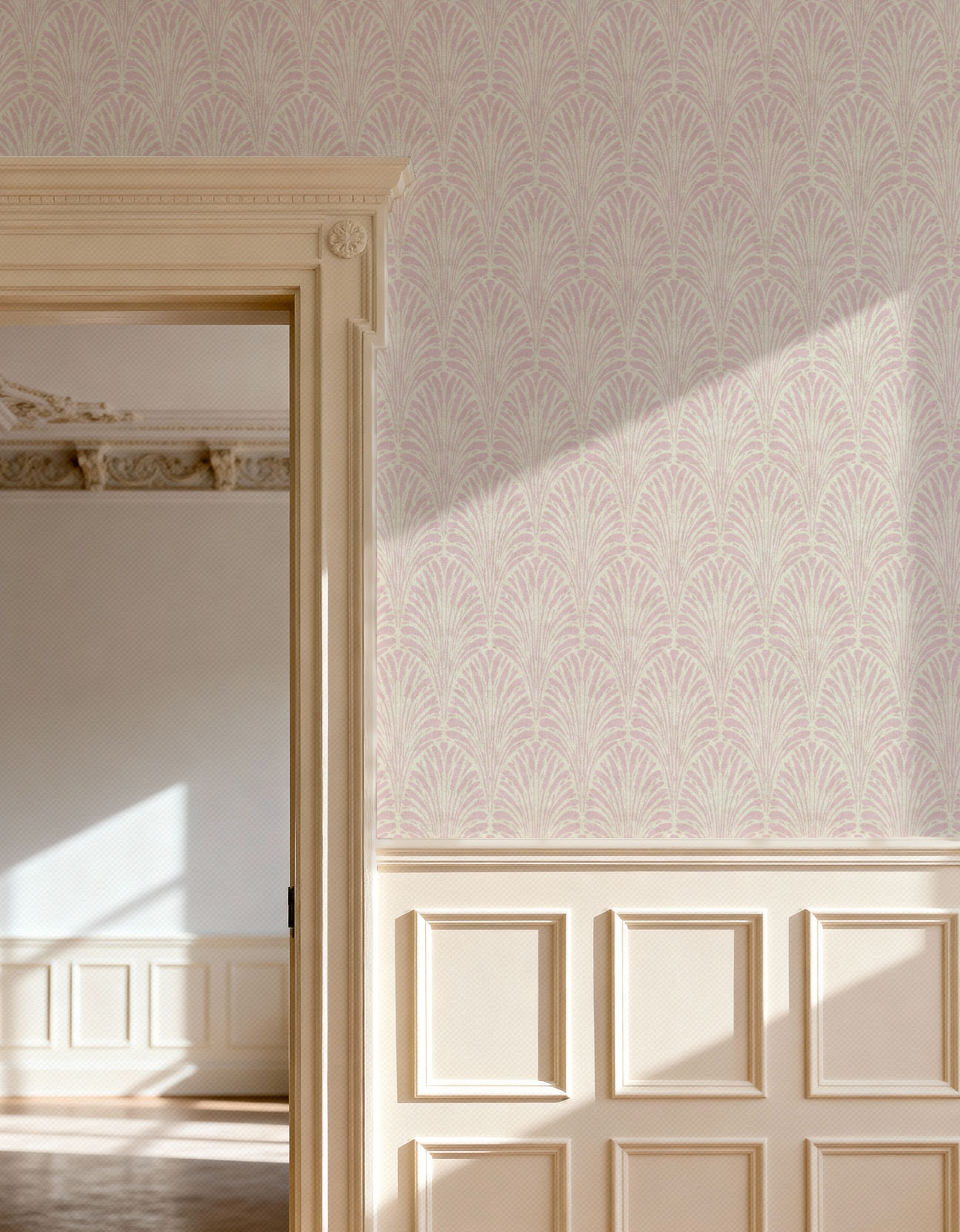 Brushstroke Fan Scallop, Blush