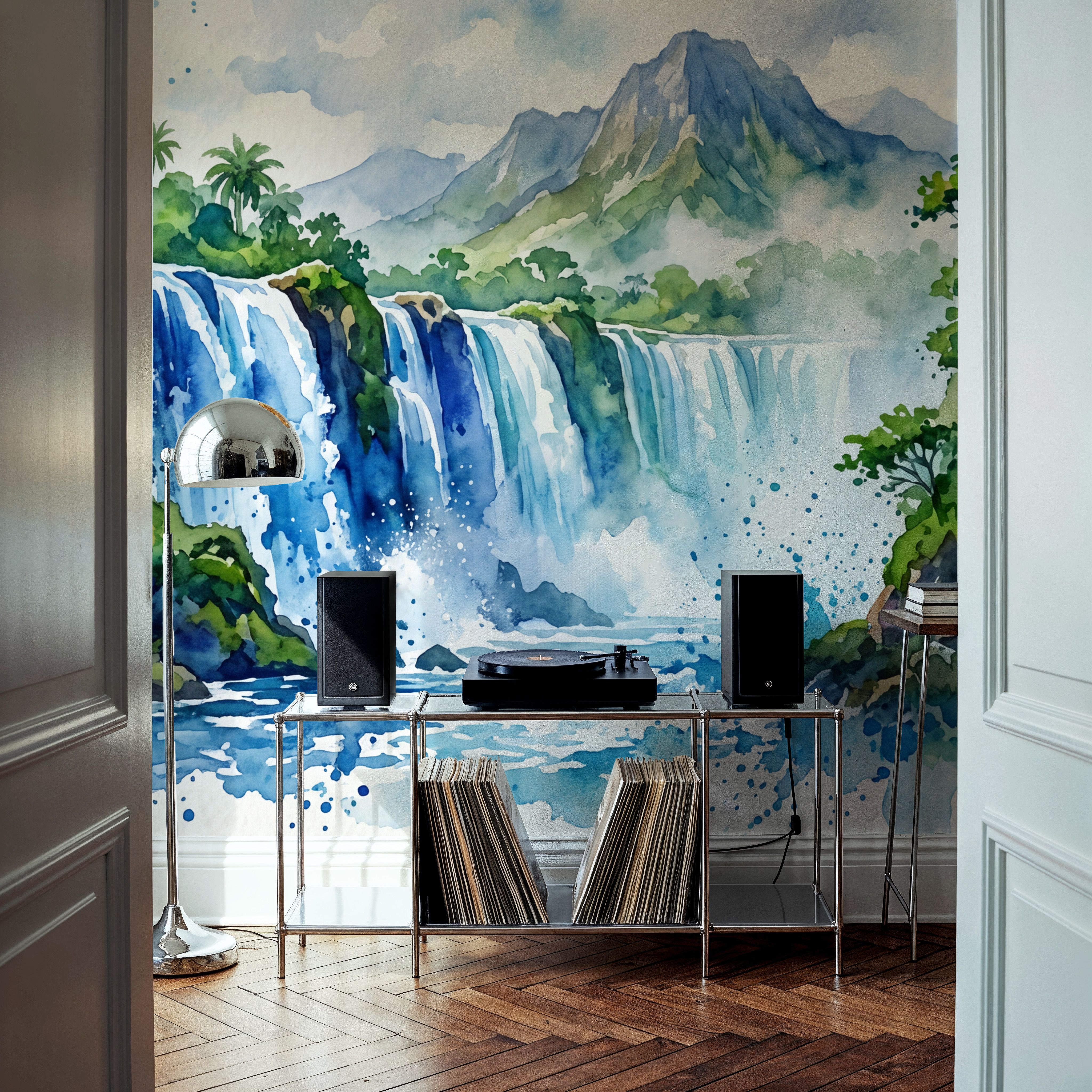 Tropical Waterfall - Watercolor Landscapes Series