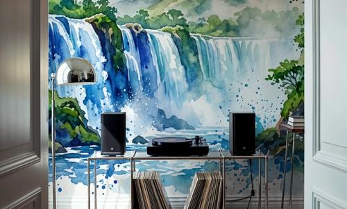 Tropical Waterfall - Watercolor Landscapes Series