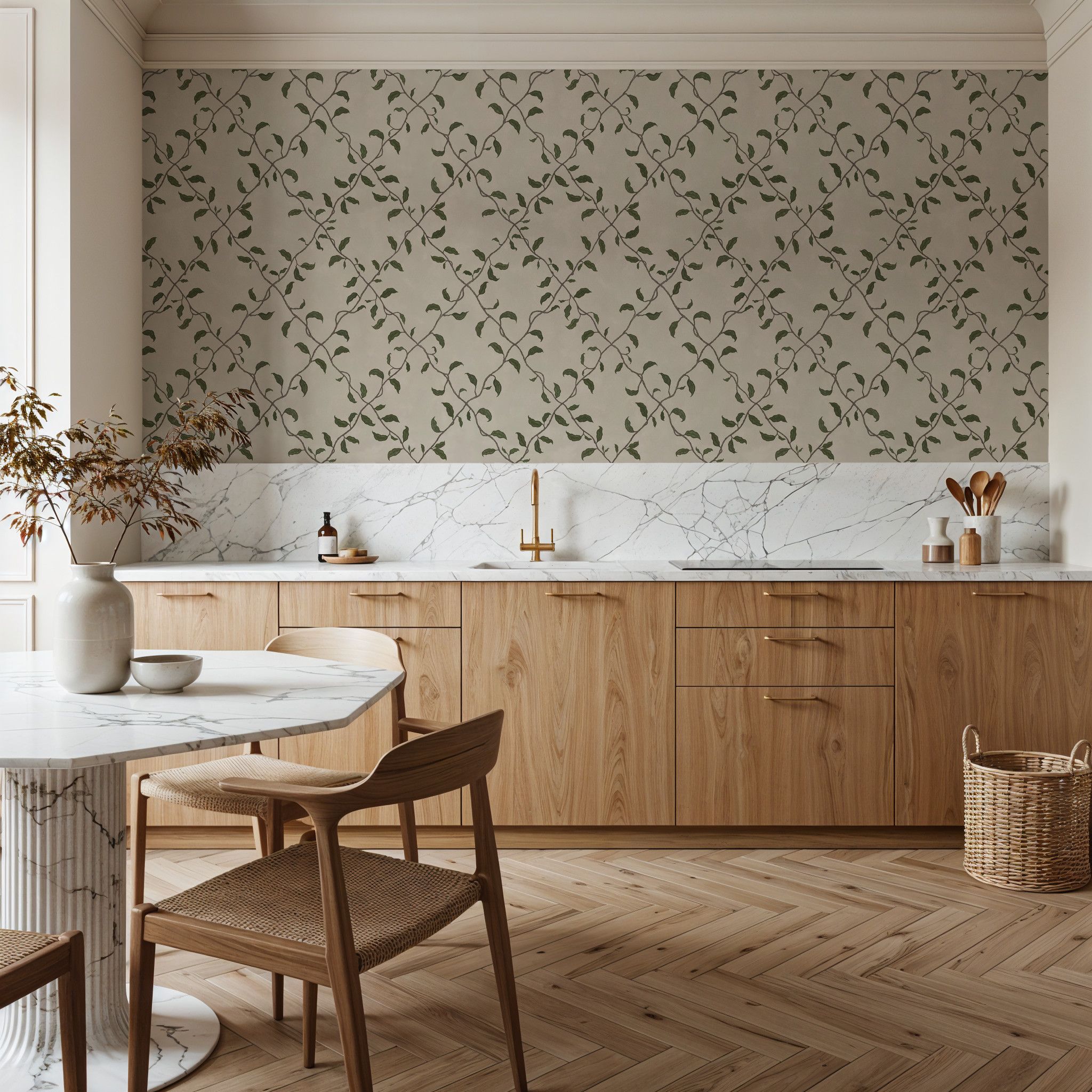 Emerald Trellis, Cream