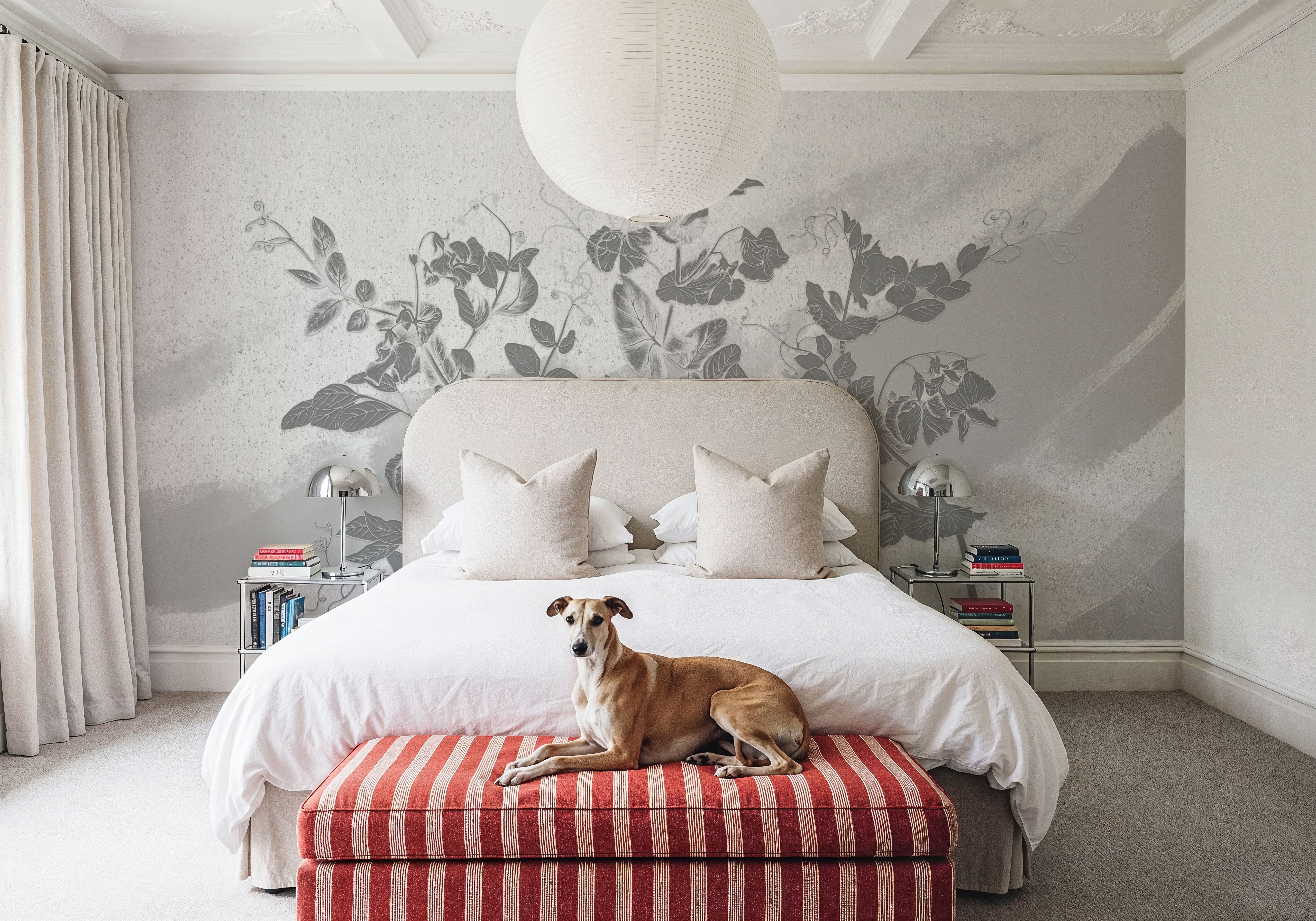 Sweet Peas Stroke Gray, Behang