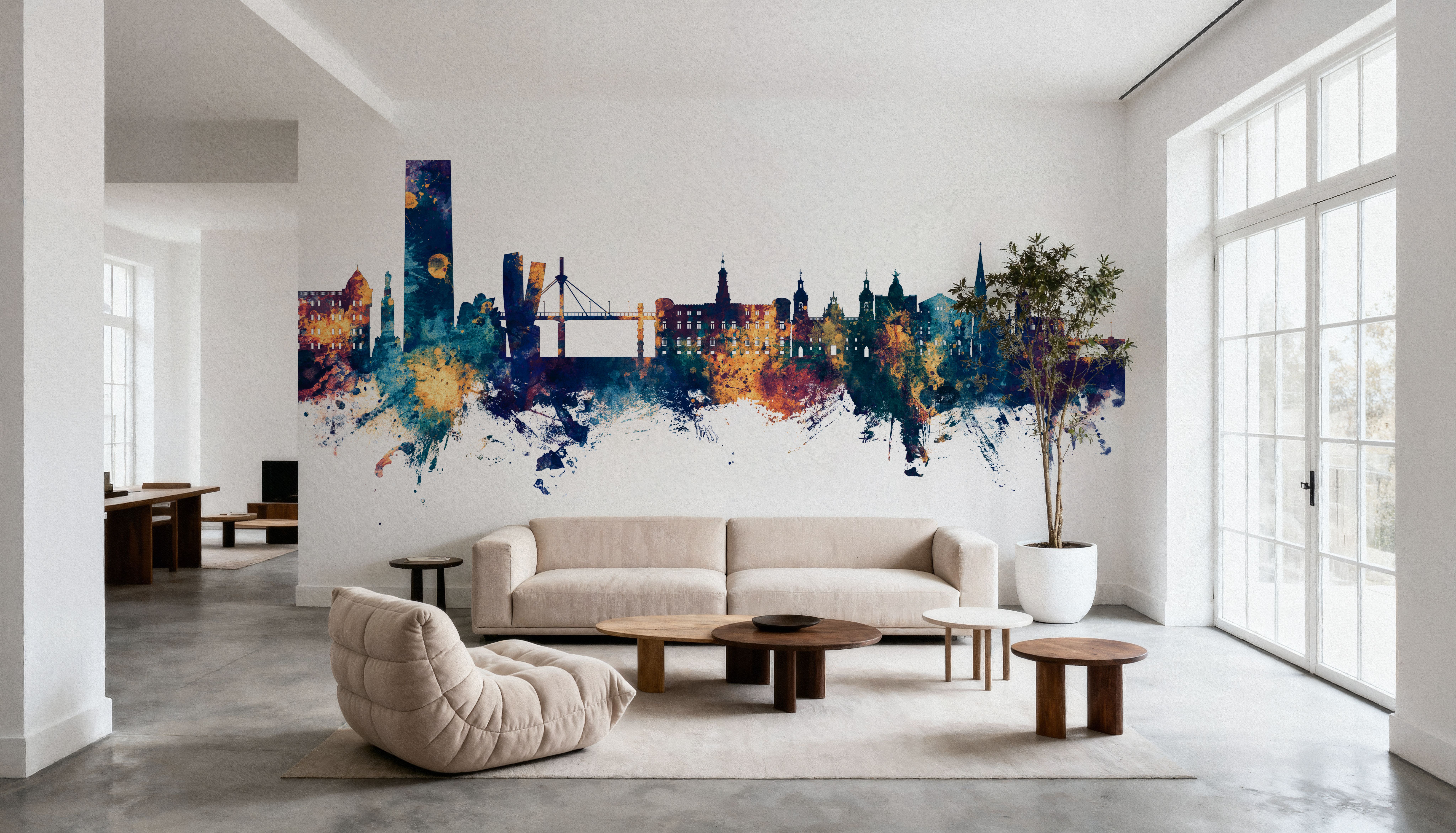 Bilbao Skyline Blue & Bronze