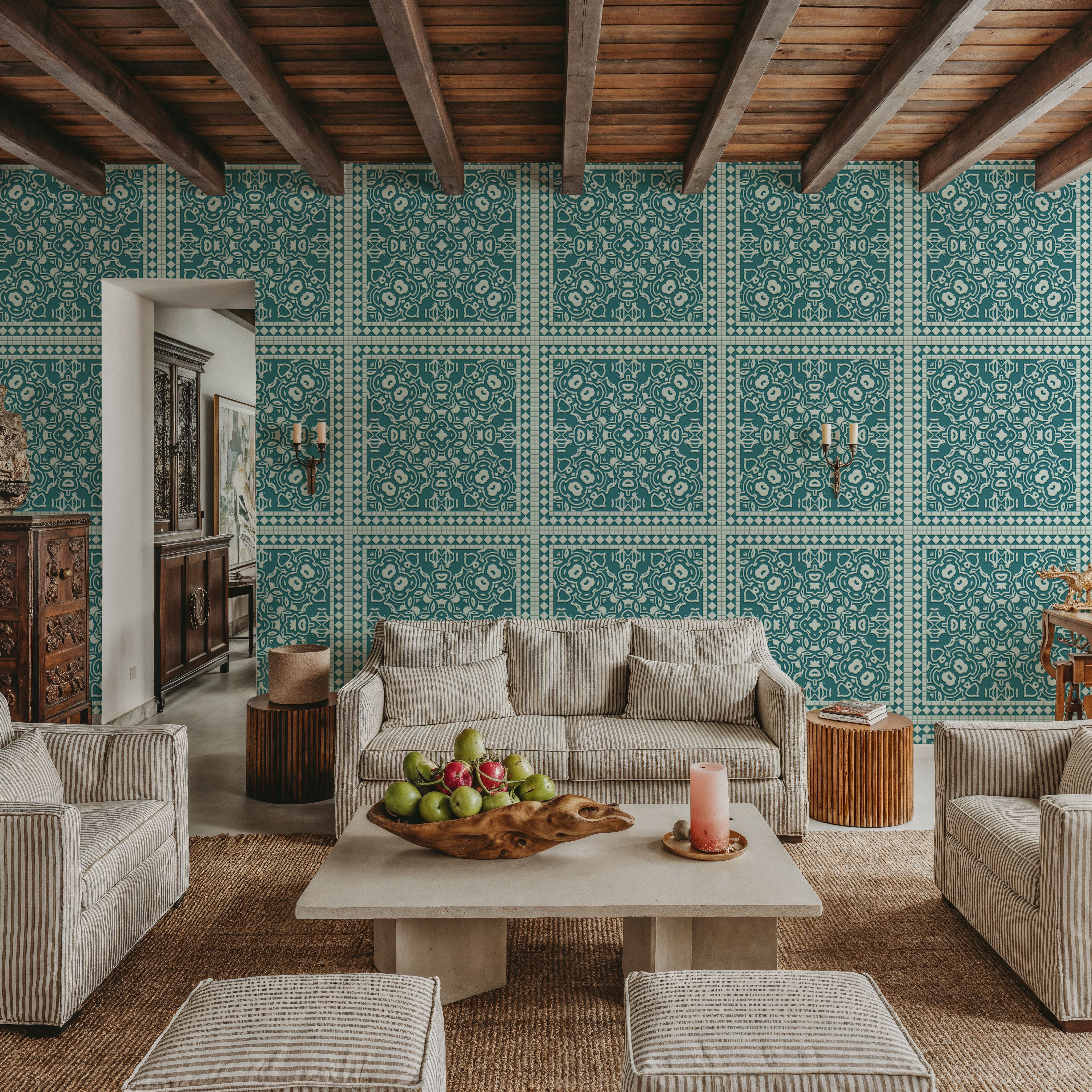 Mission Cement Tiles, Teal