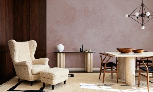 Subtle Plaster Wall, Soft Pink