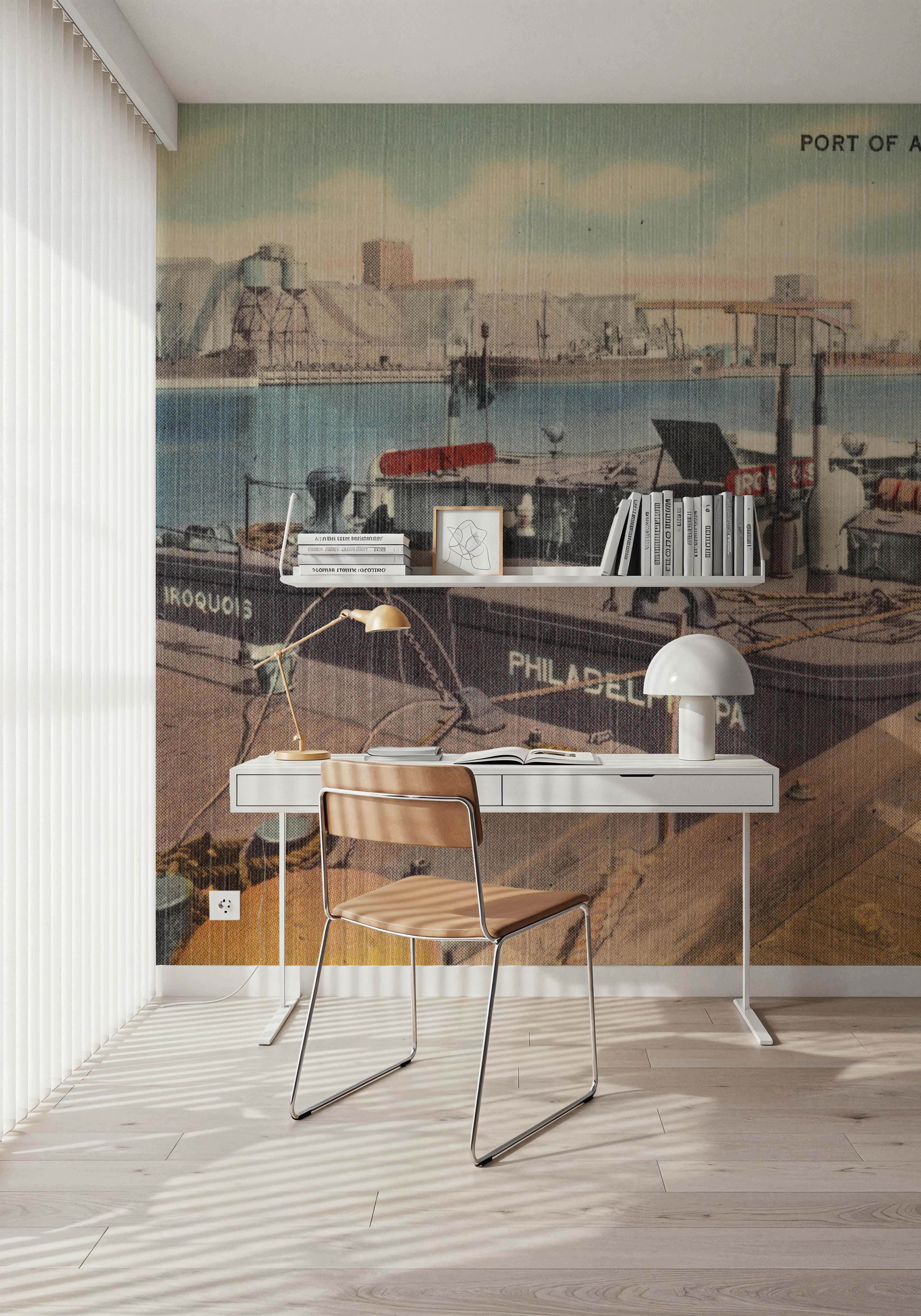 Greetings from Port of Albany - Screenprint Postcard