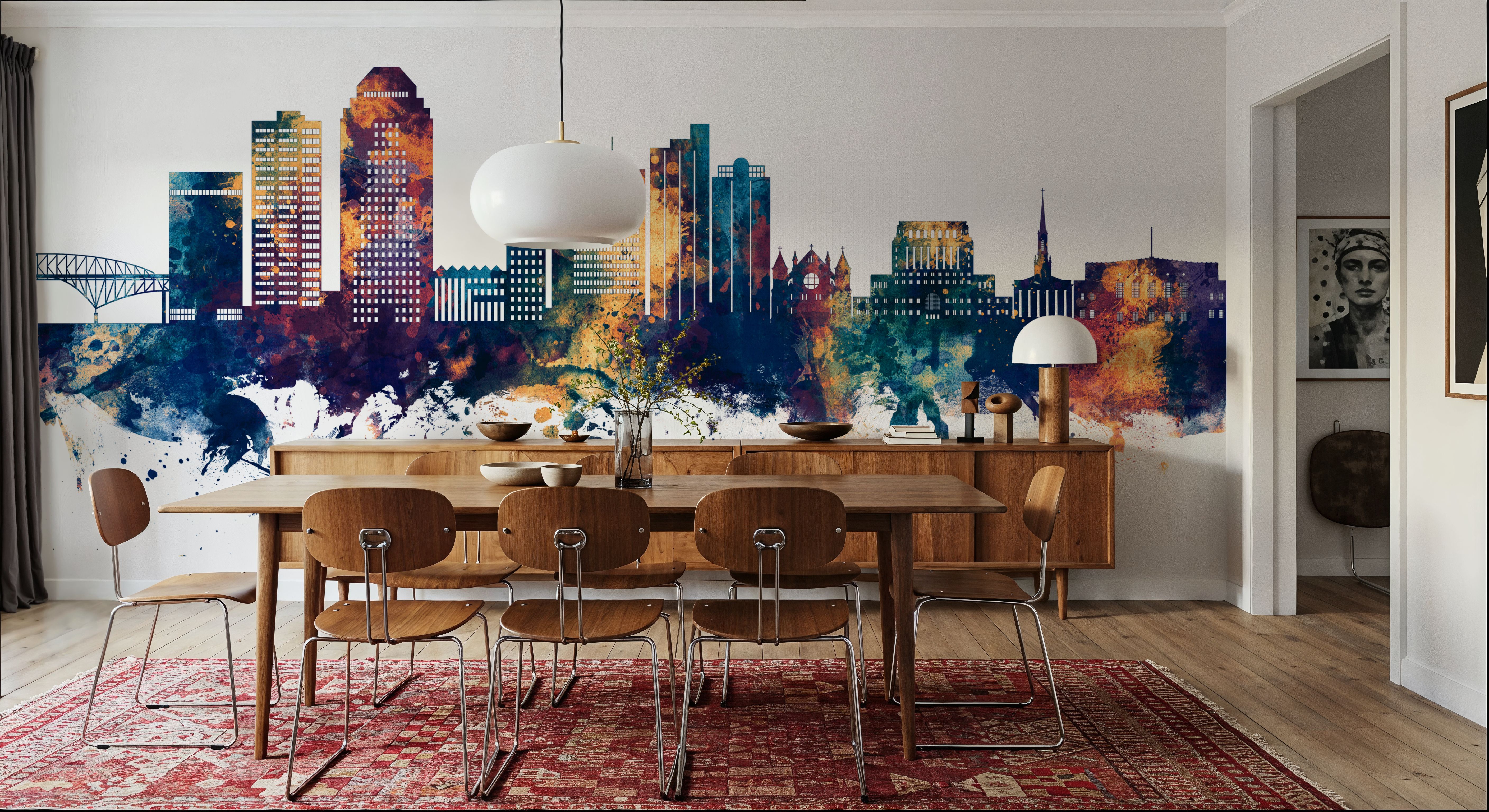 Shreveport Louisiana Skyline Blue & Bronze