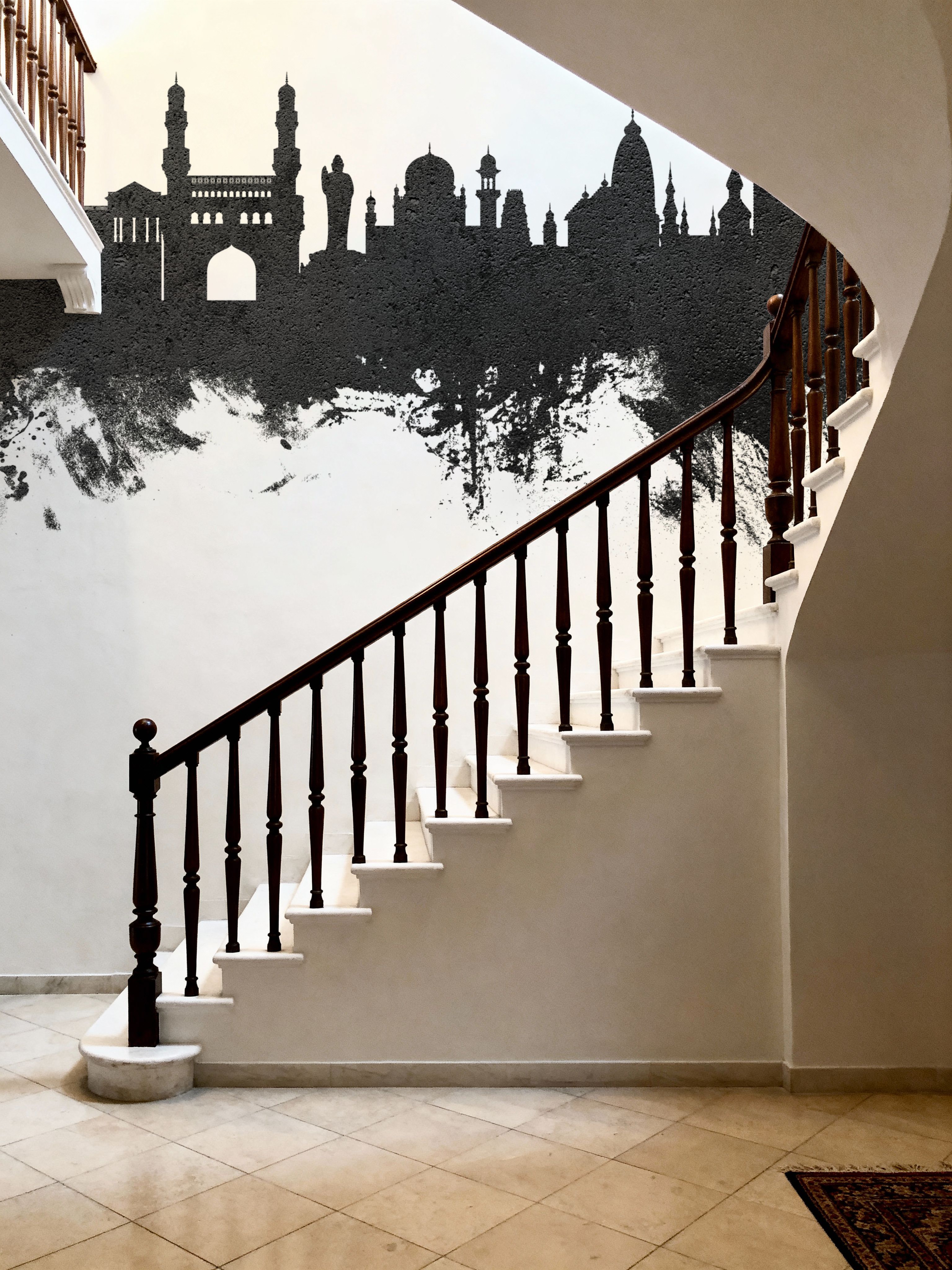 Hyderabad Skyline Black & White