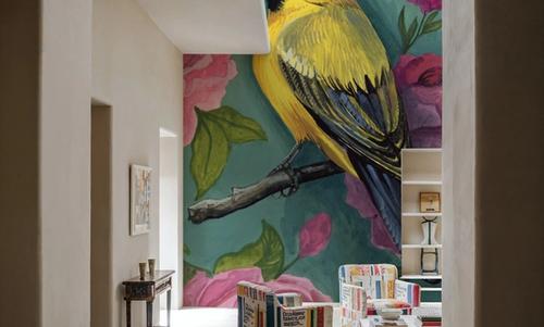 Bird with Roses