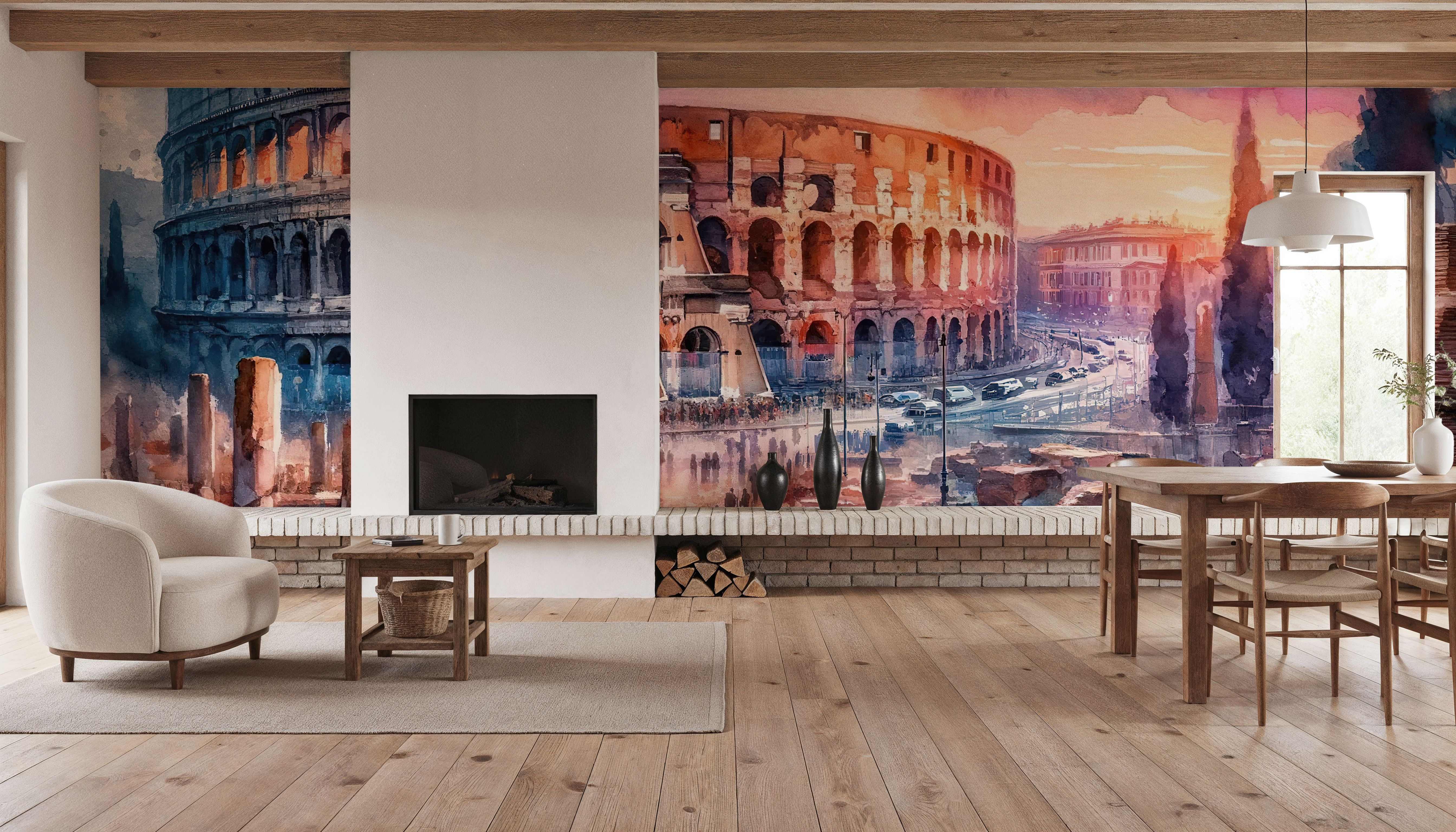 Watercolor Rome Colosseum