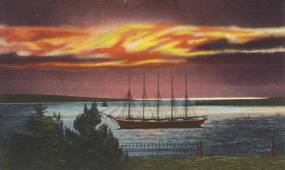 Greetings from a Ship - Screenprint Postcard