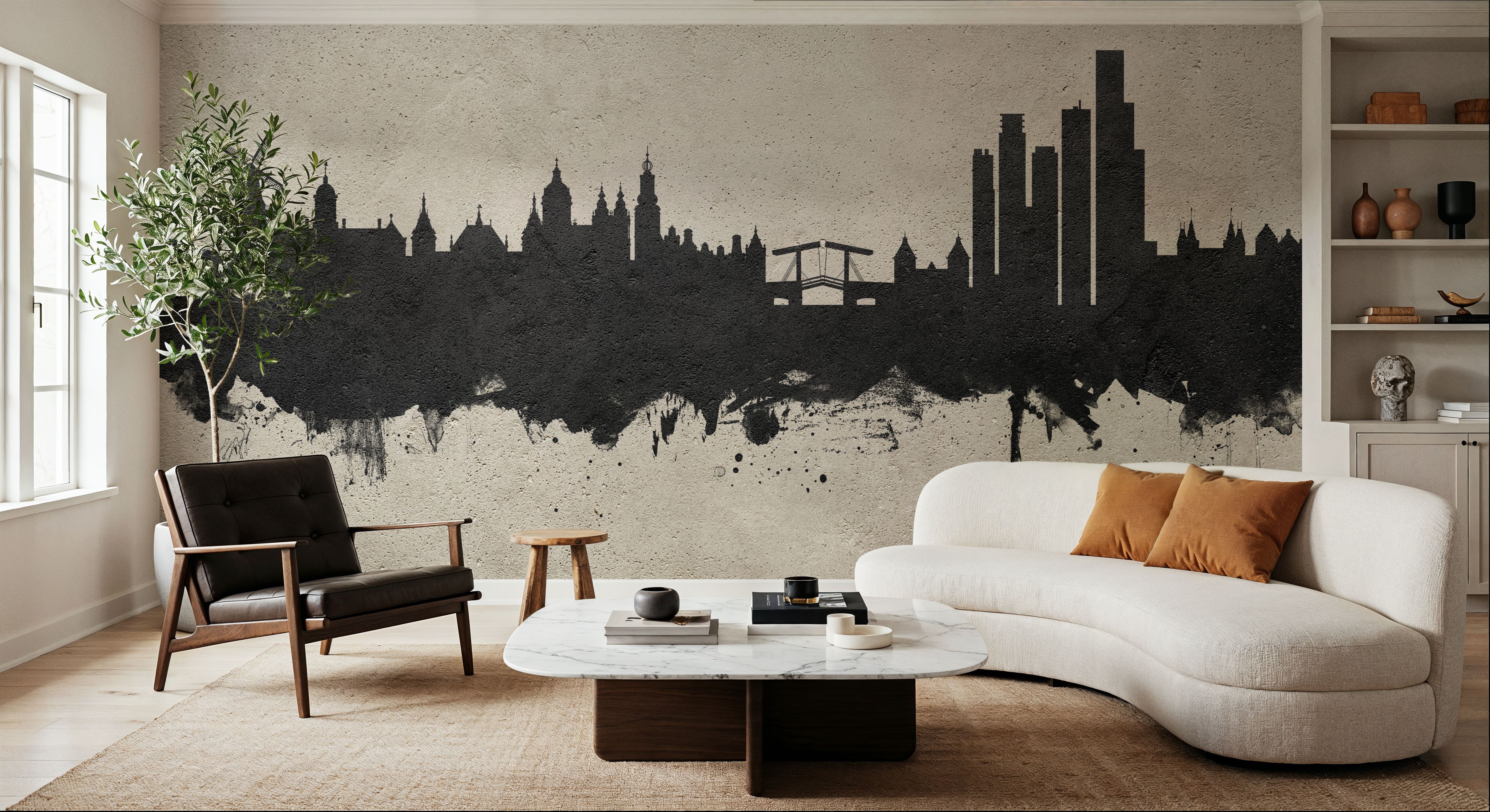 Amsterdam Skyline Concrete, Wallpaper