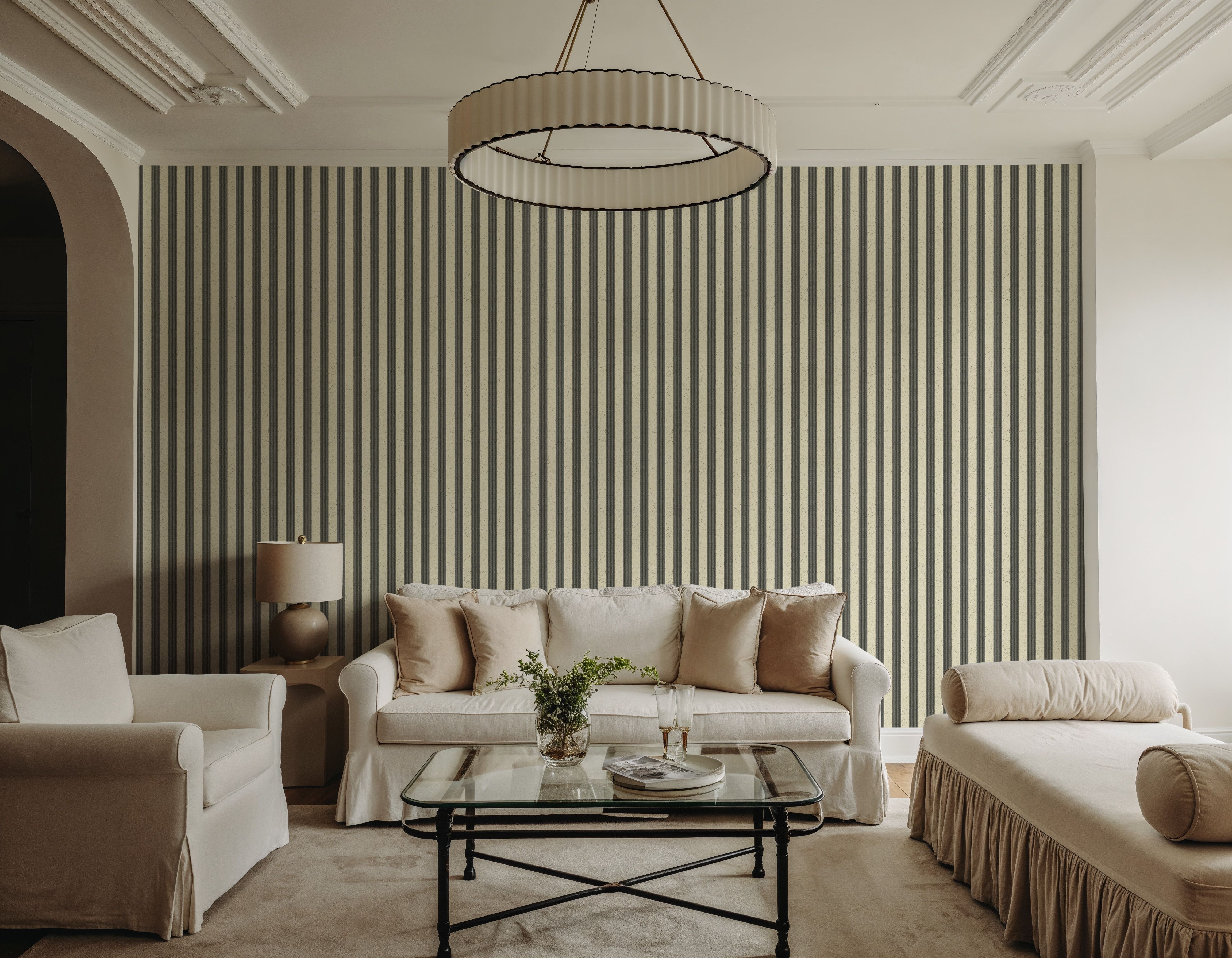 Ticking Awning Stripes, Liquorice