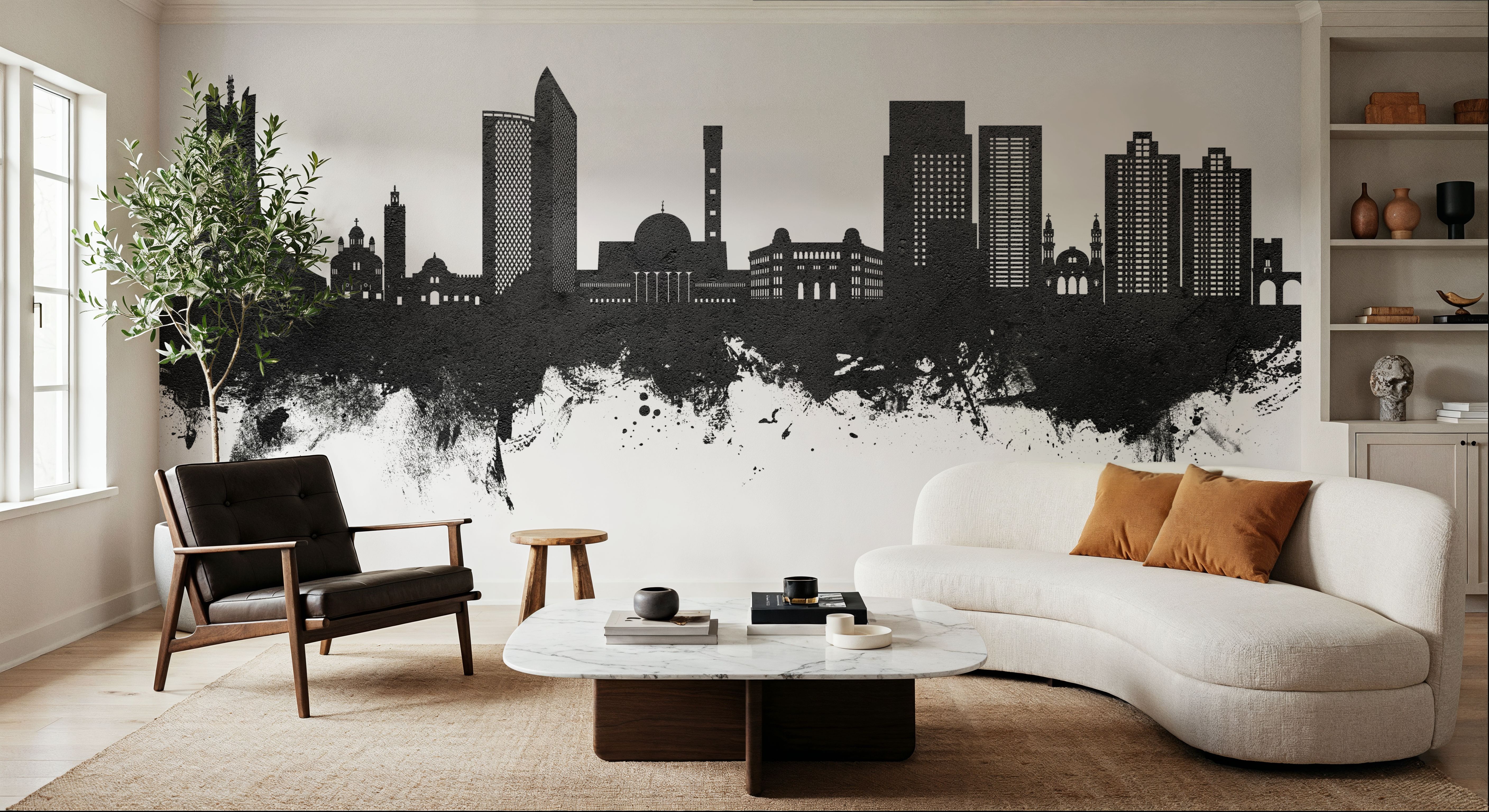 Algiers Algeria Skyline Black & White