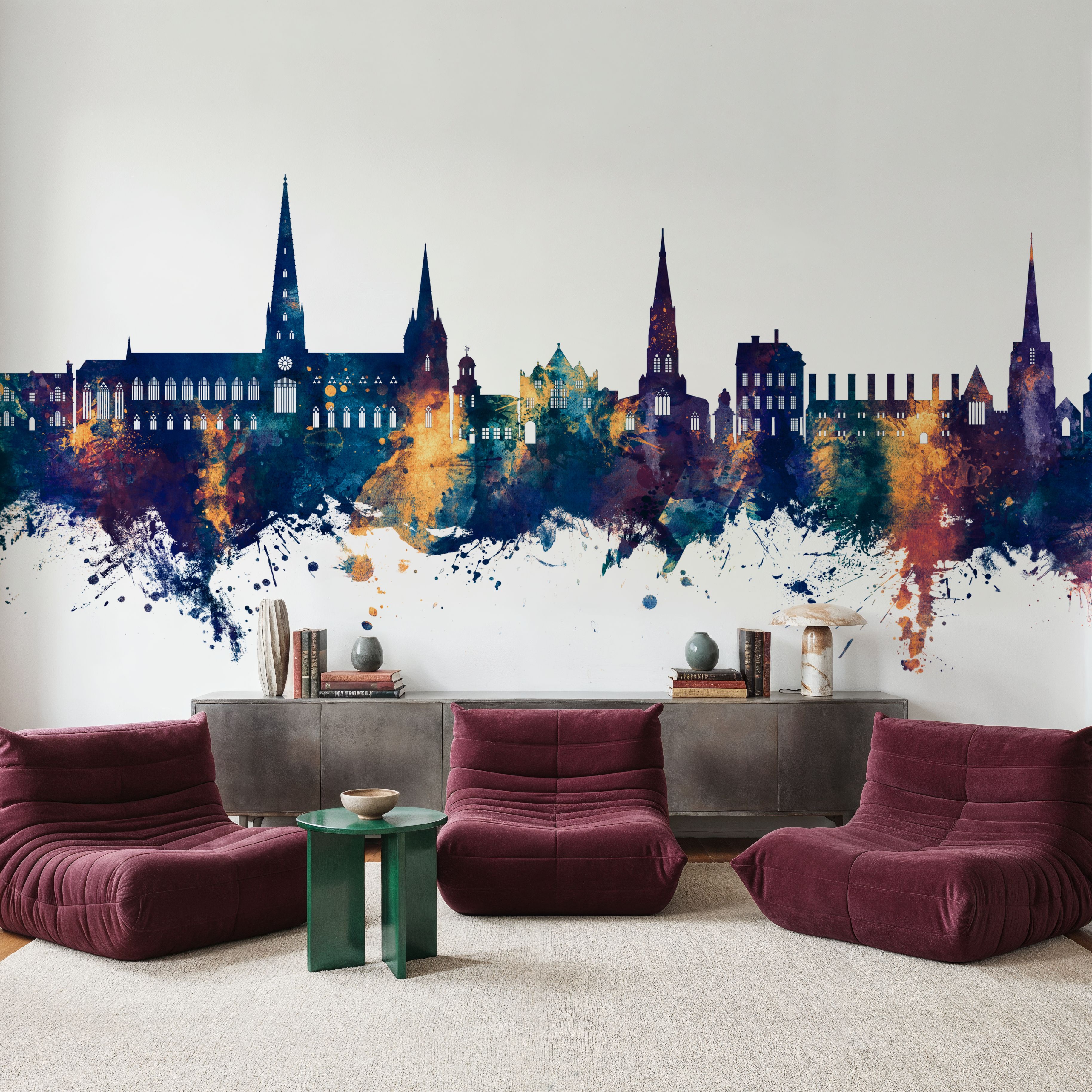 Lichfield England Skyline Blue & Bronze