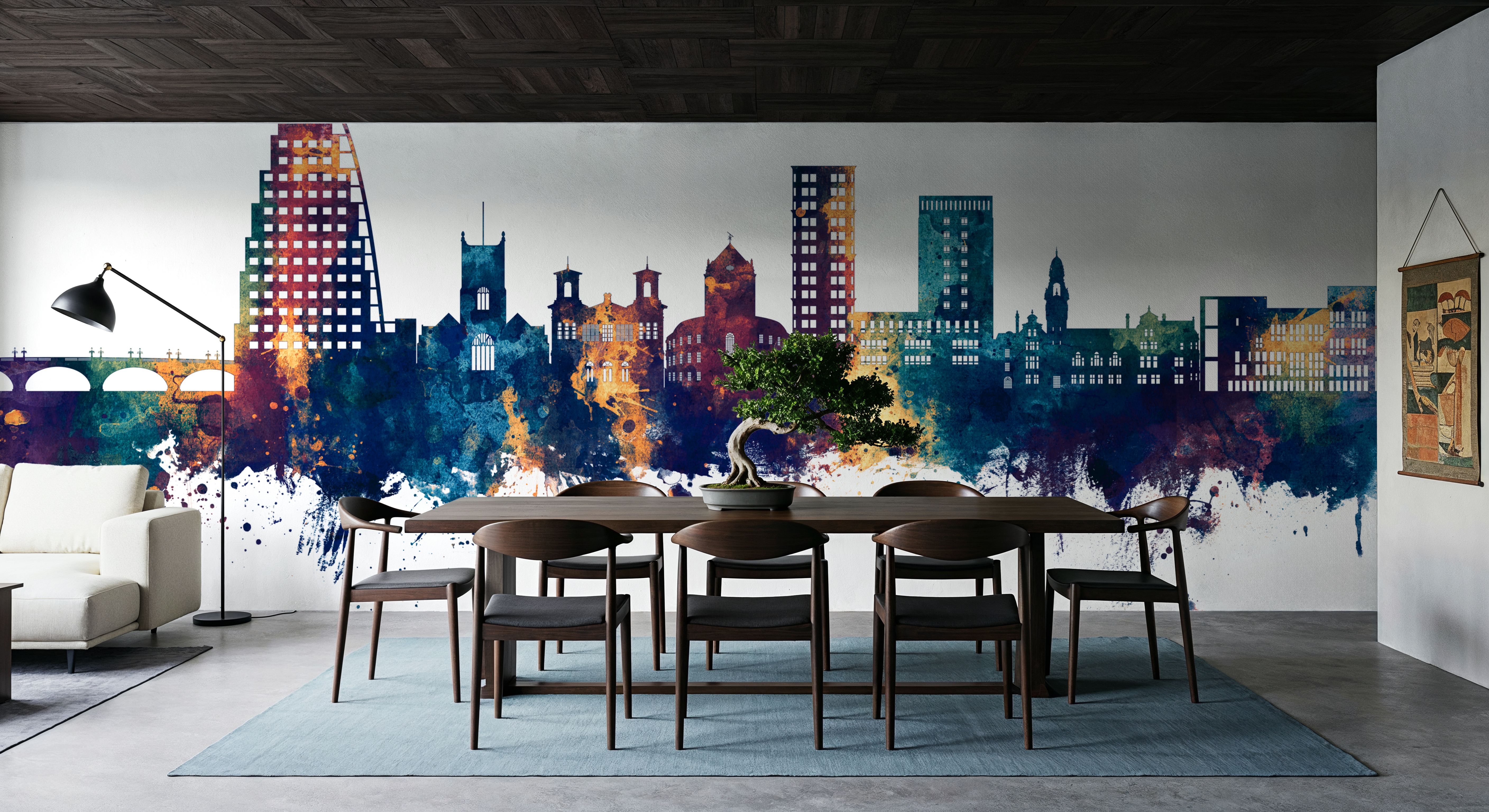 Kingston upon Thames England Skyline Blue & Bronze