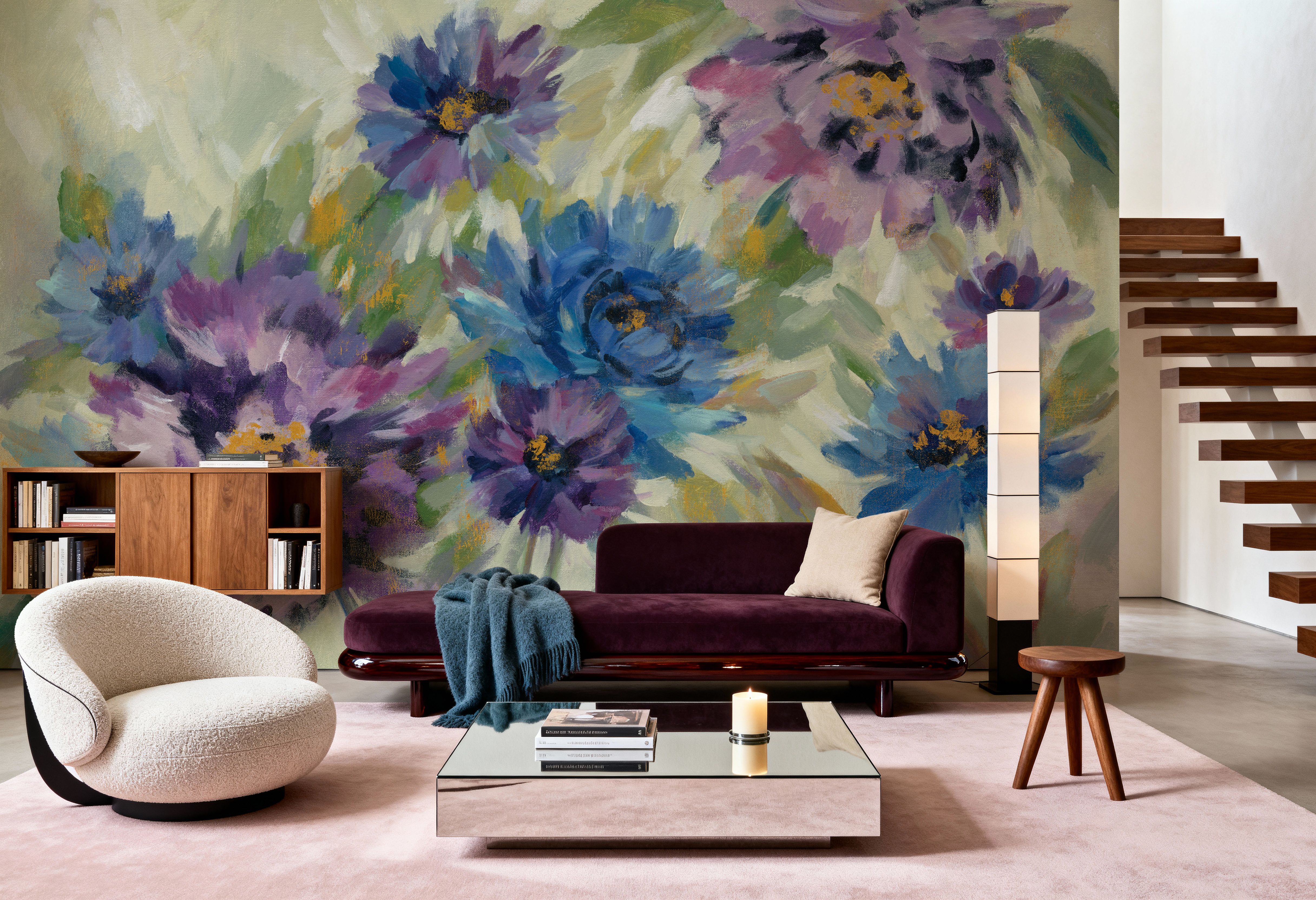 Bold Blue and Lavender Flowers