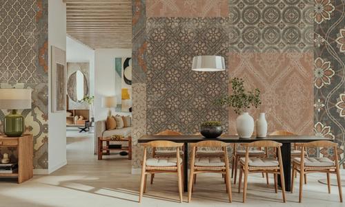 Venetian Patchwork I Orange Gray