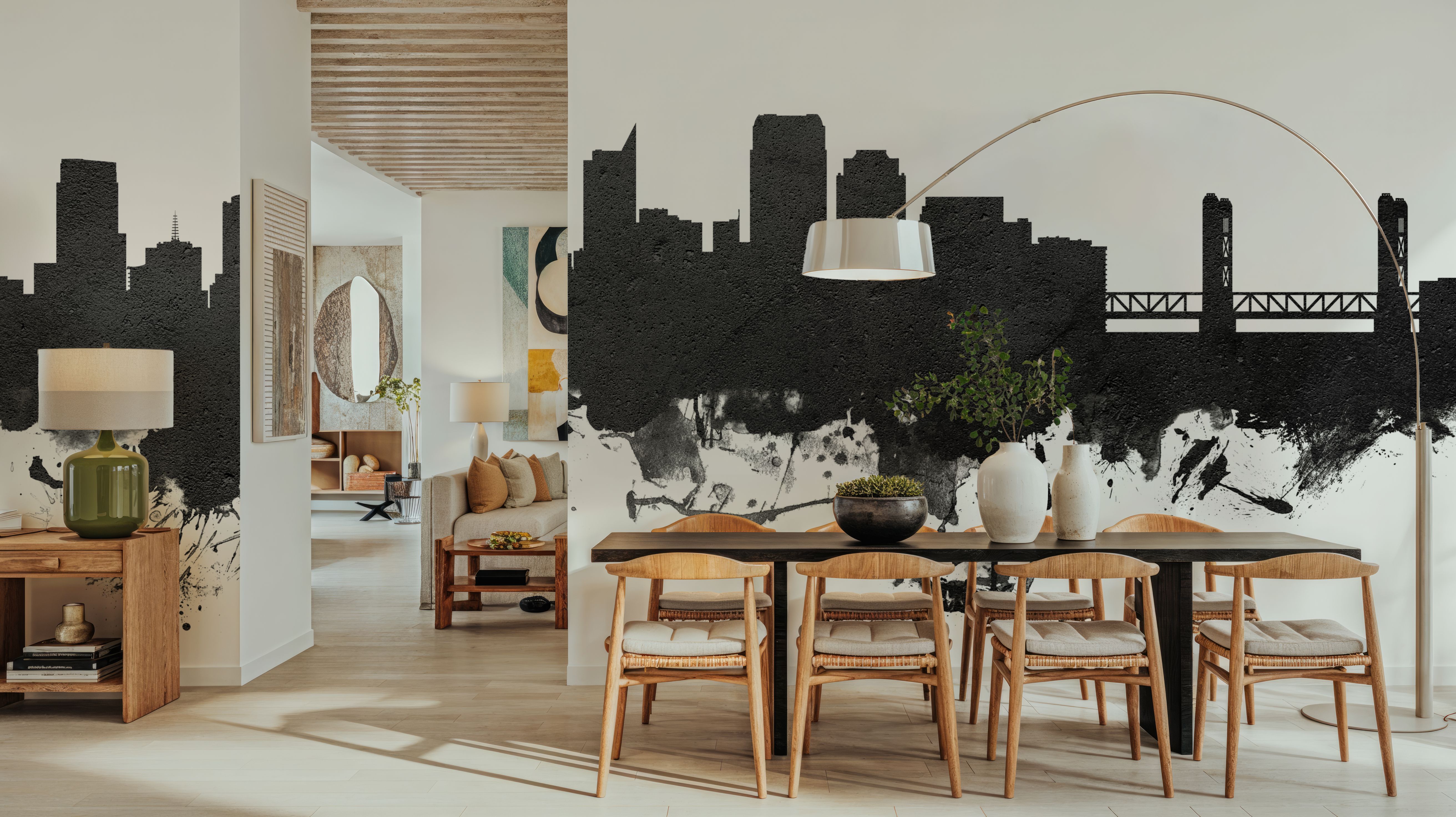 Sacramento California Skyline Black & White