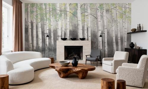 Soft Birches Charcoal
