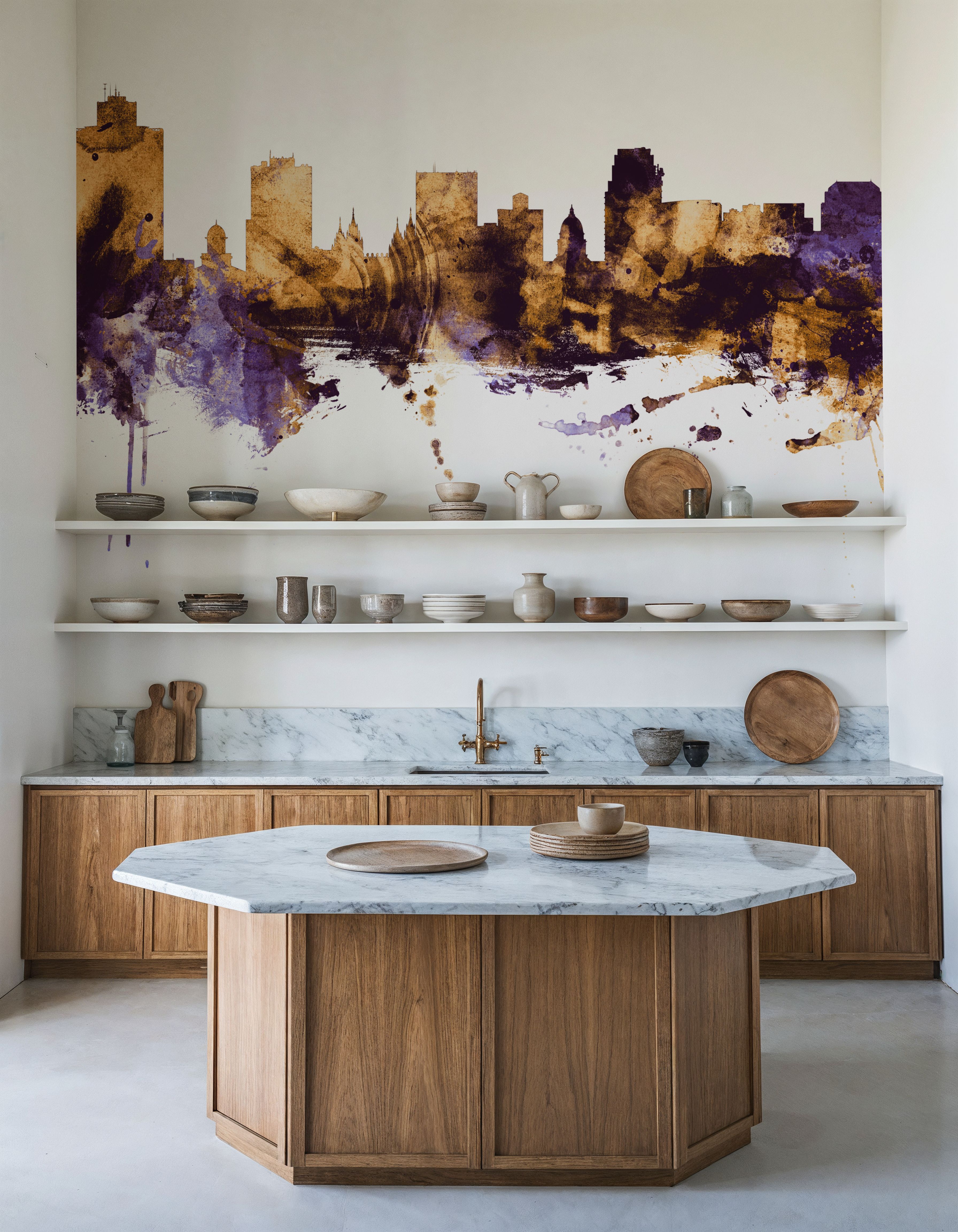 Salt Lake City Utah Skyline Purple & Gold