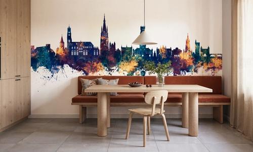 Bruges Belgium Skyline Blue & Bronze