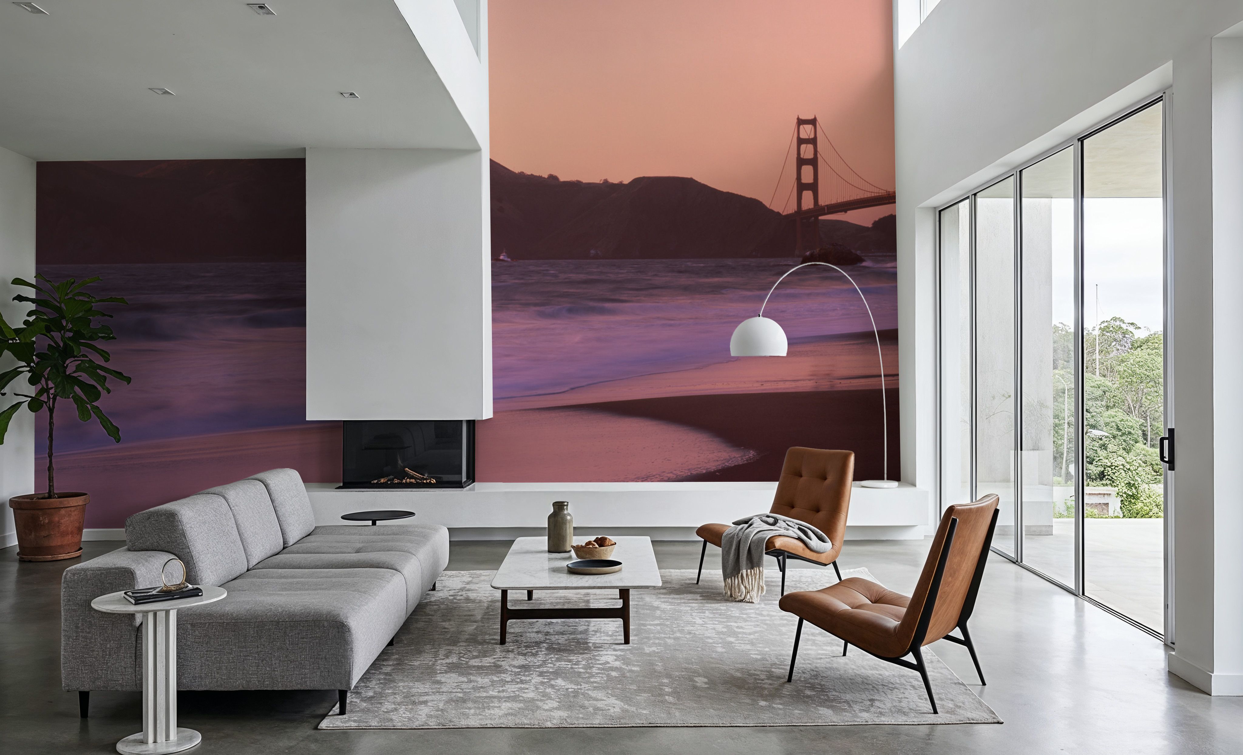 Crimson Bridge Twilight Red, Wallpaper