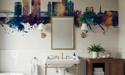 Shreveport Louisiana Skyline Blue & Bronze