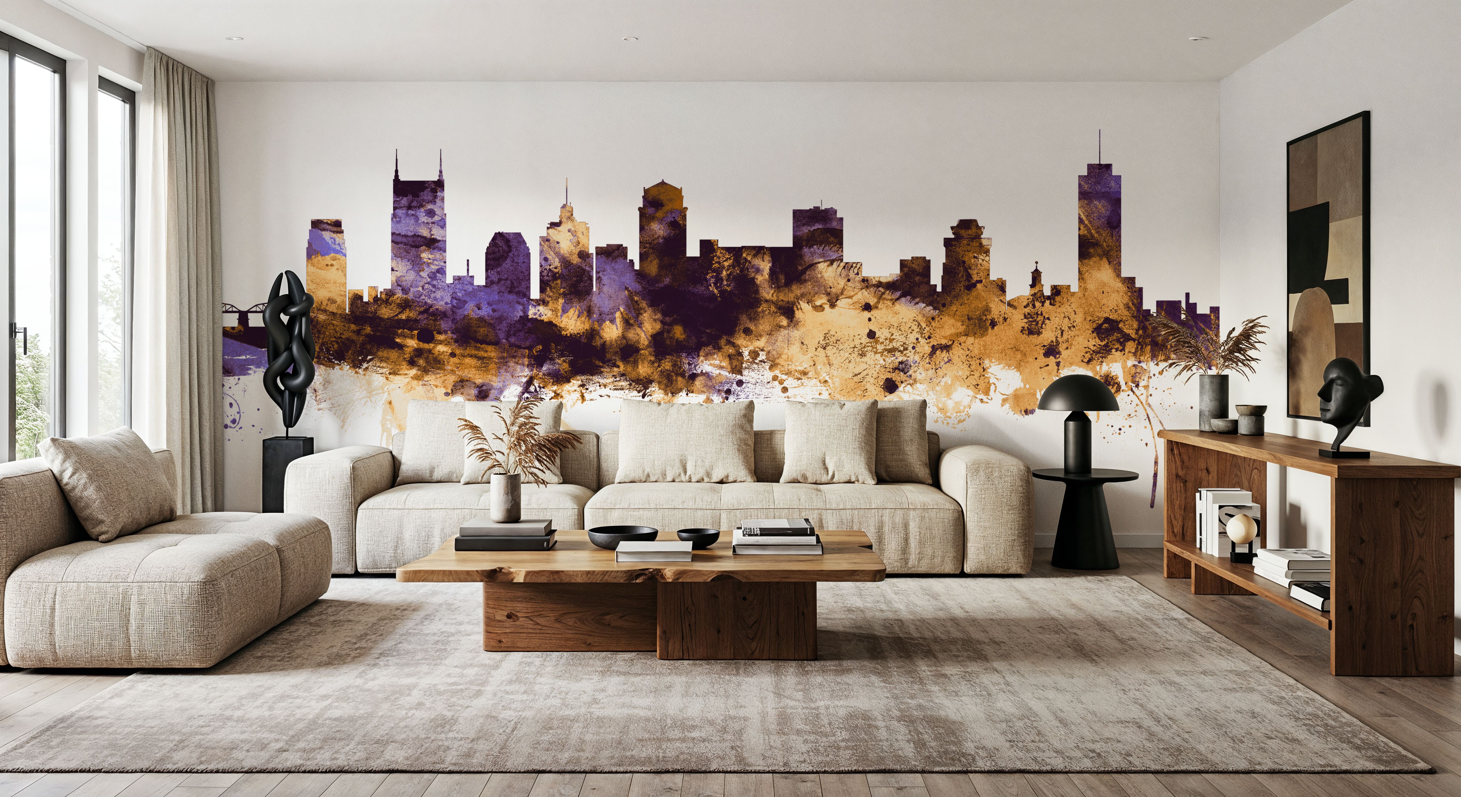 Nashville Tennessee Skyline Purple & Gold
