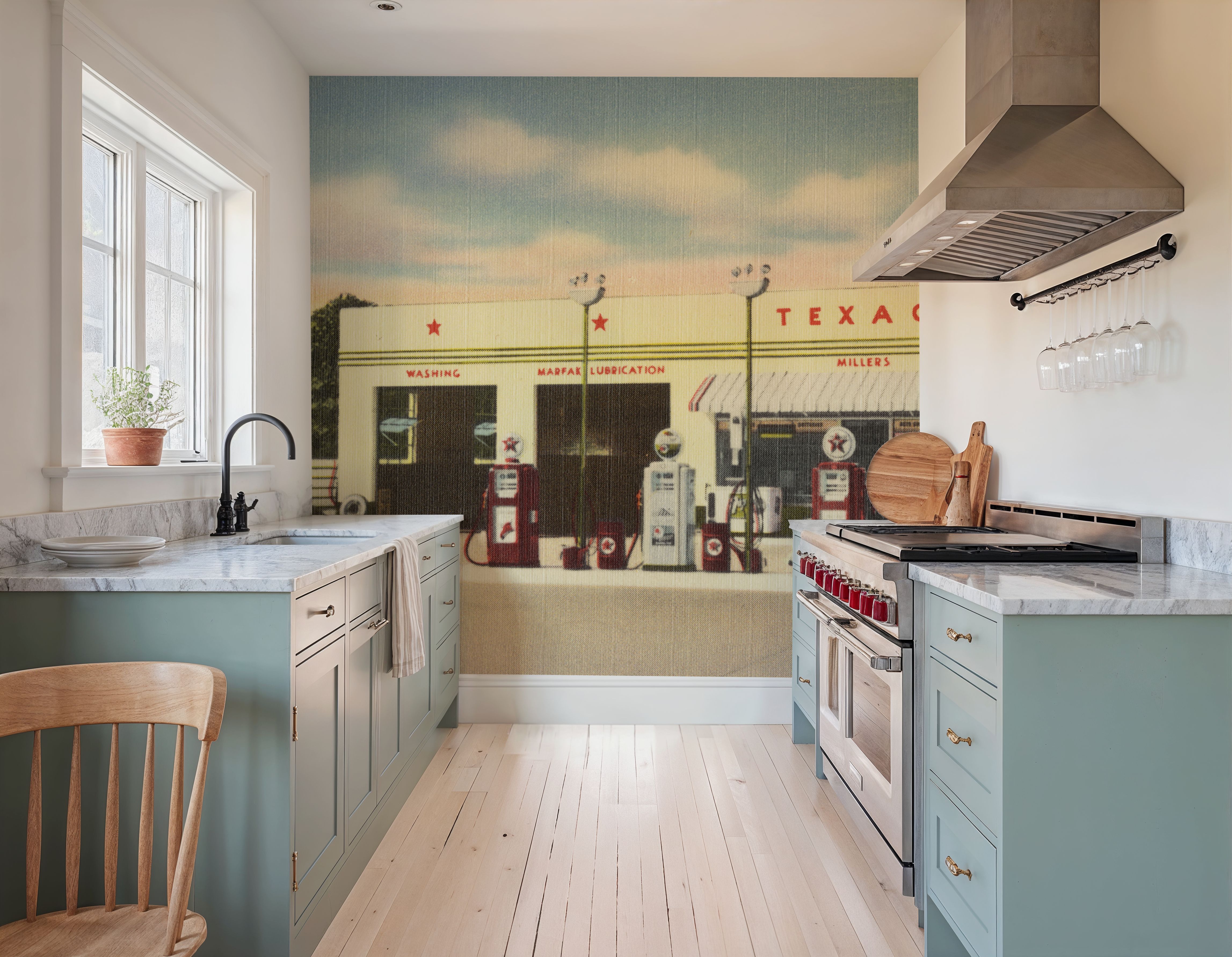 Greetings from the Gas Station - Screenprint Postcard