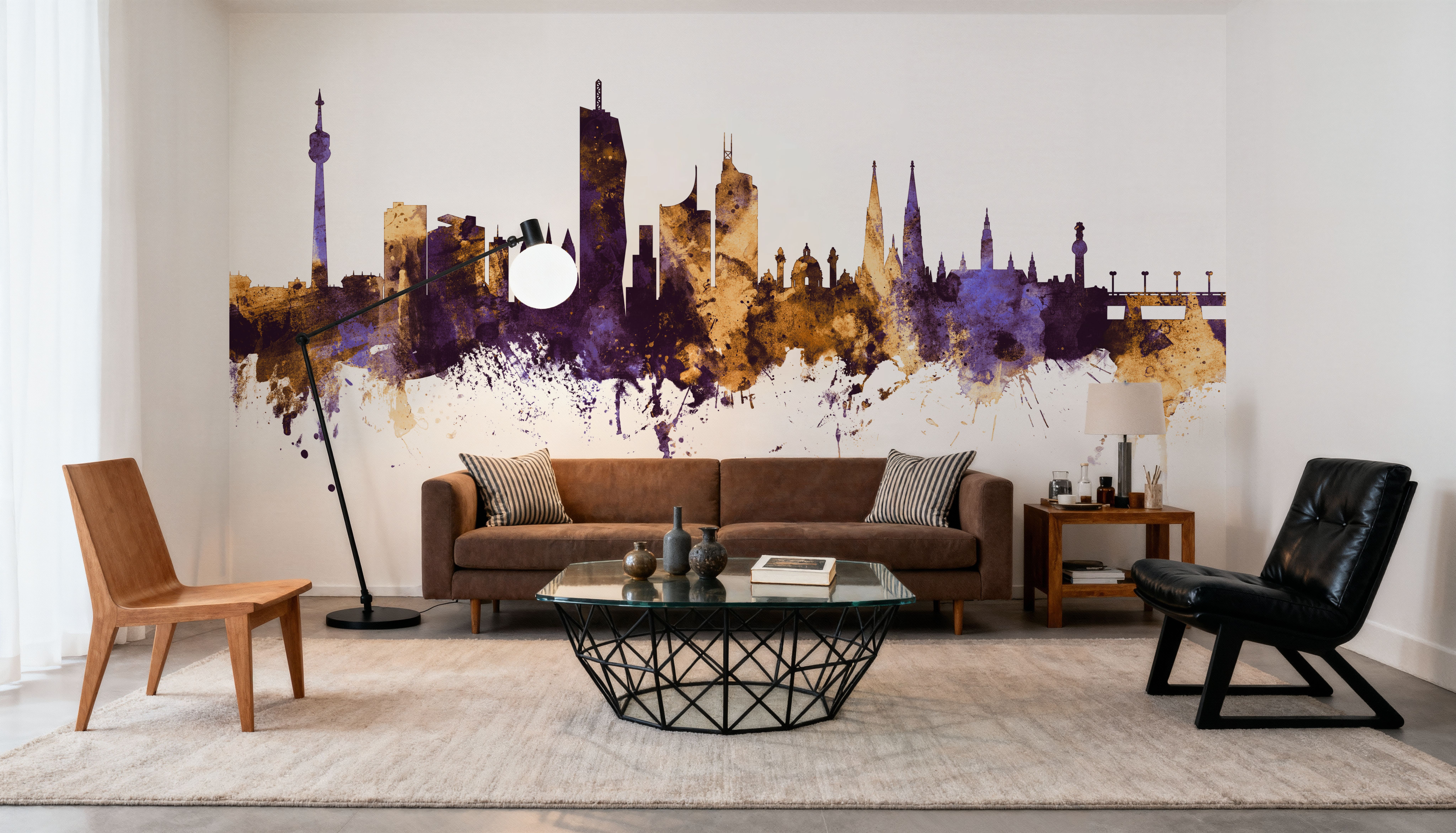 Vienna Austria Skyline Purple & Gold