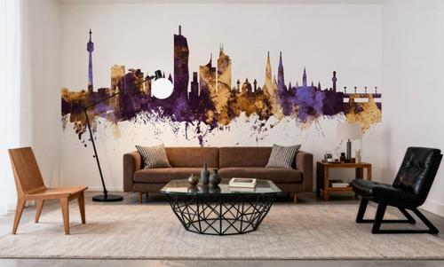 Vienna Austria Skyline Purple & Gold