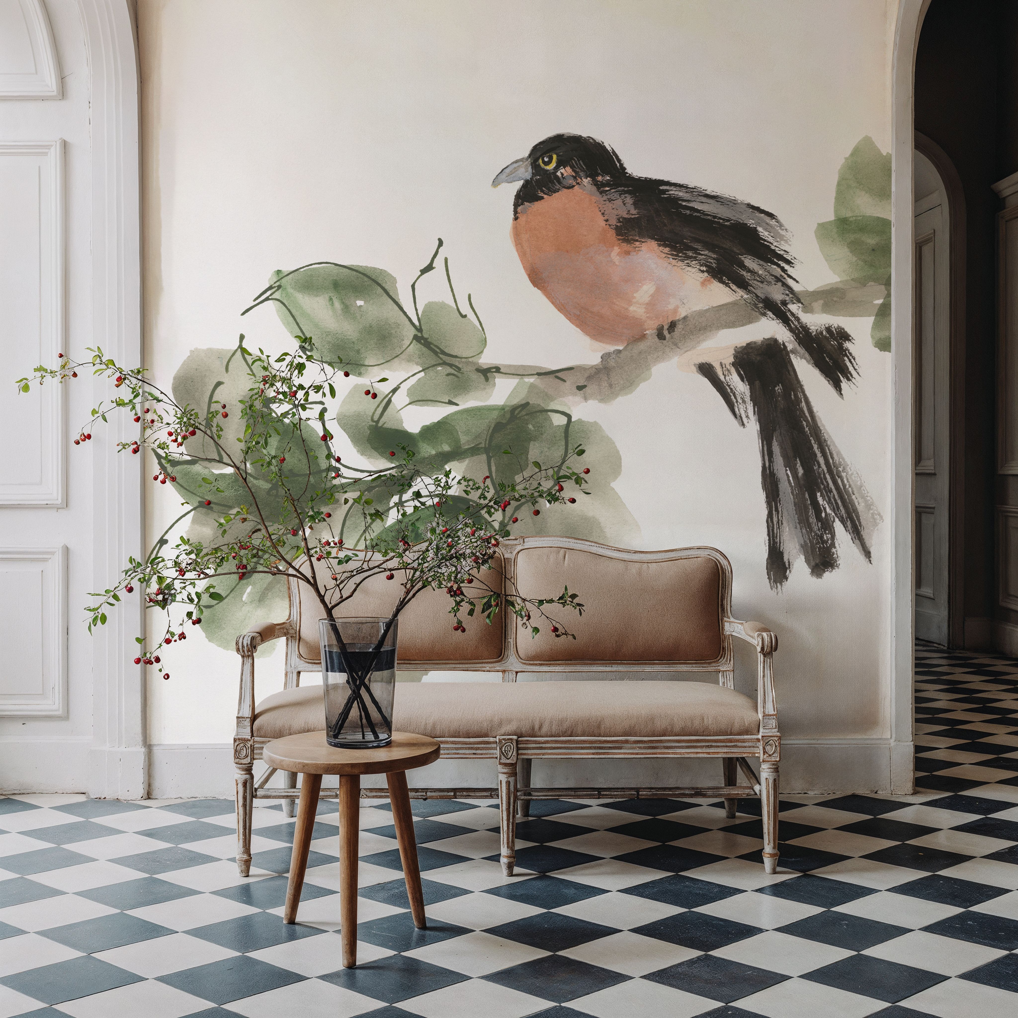 Bird and Leaves II