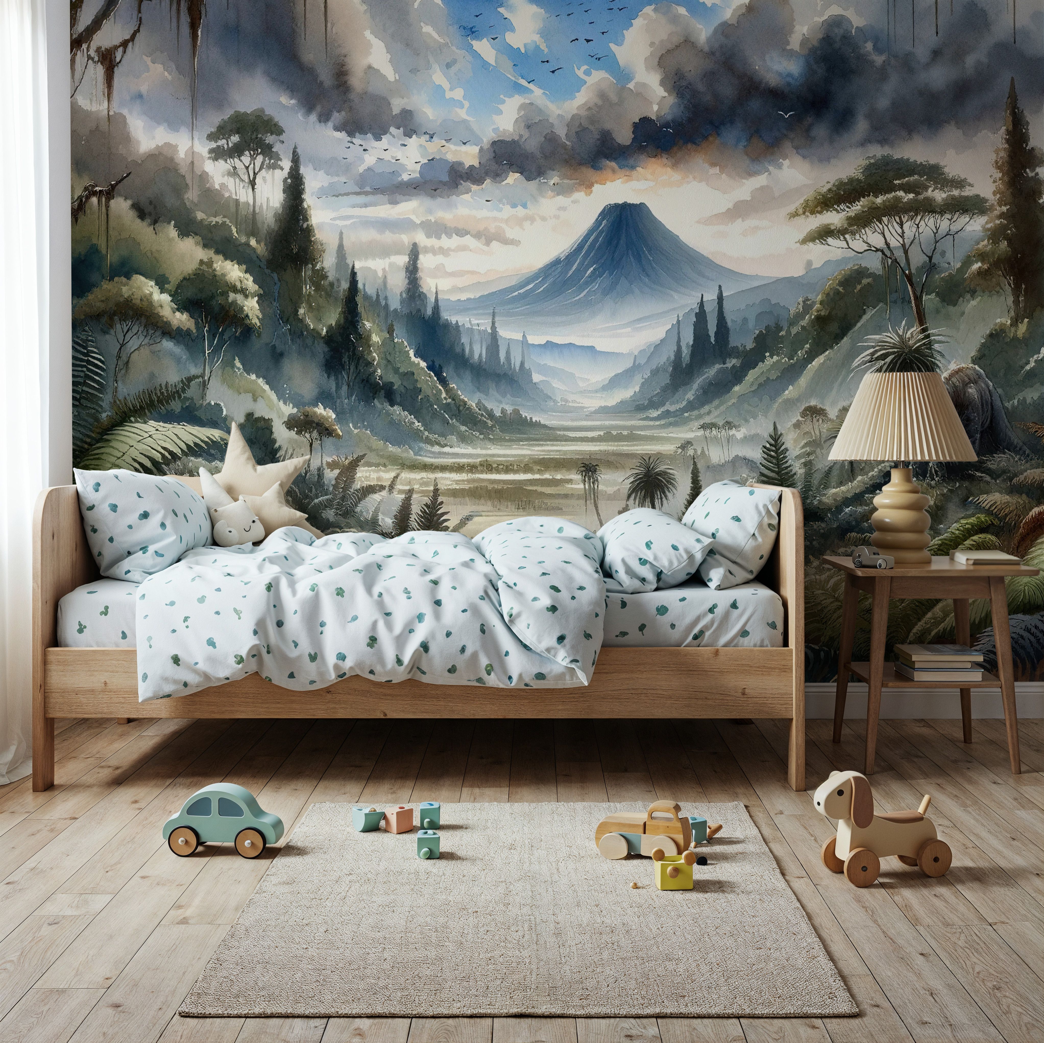 Lush Jungle Valley with Mountains