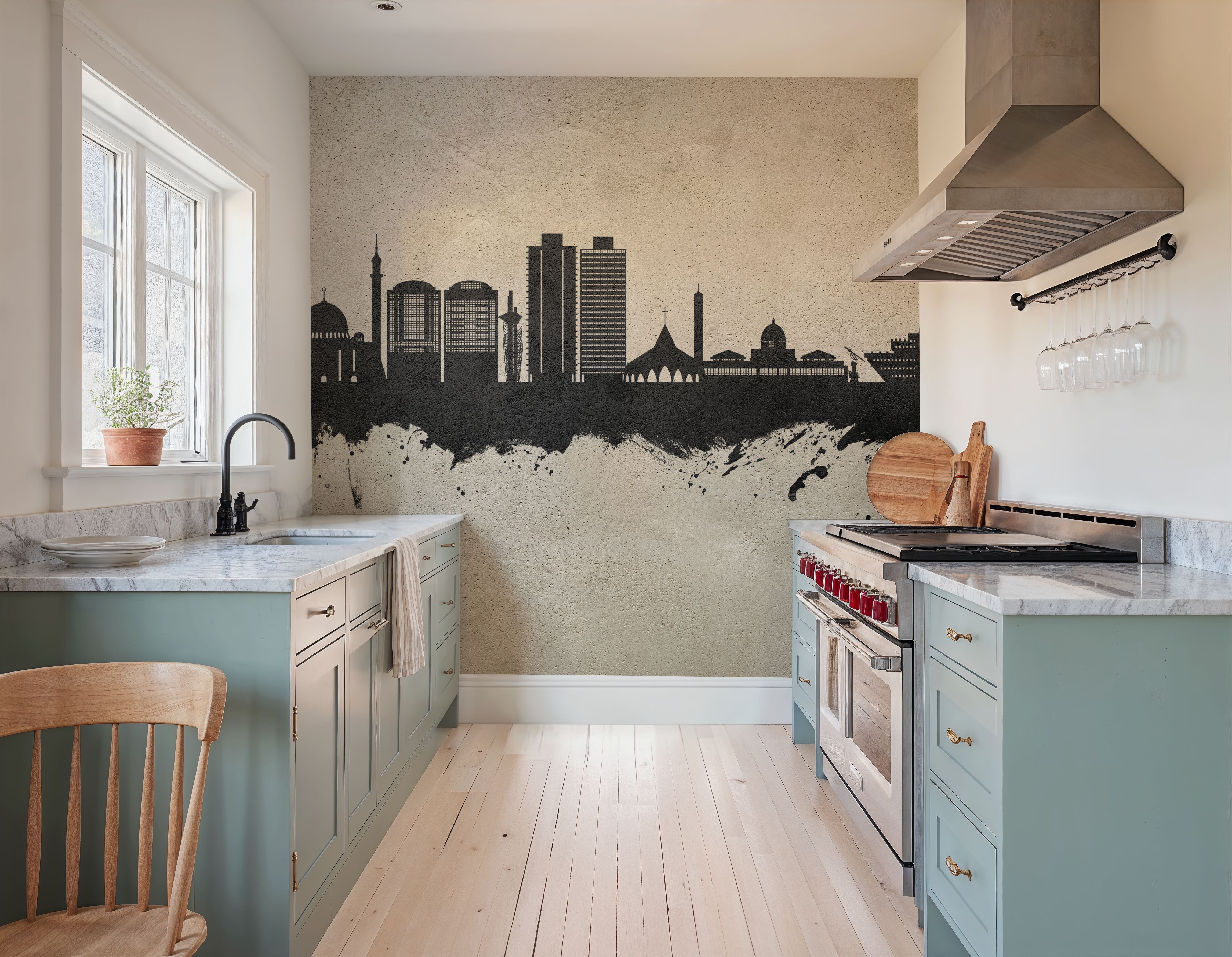 Wall Mural - Abuja Nigeria Skyline Concrete - Bedroom - Wallism UK - Premium, Textured or Peel & Stick