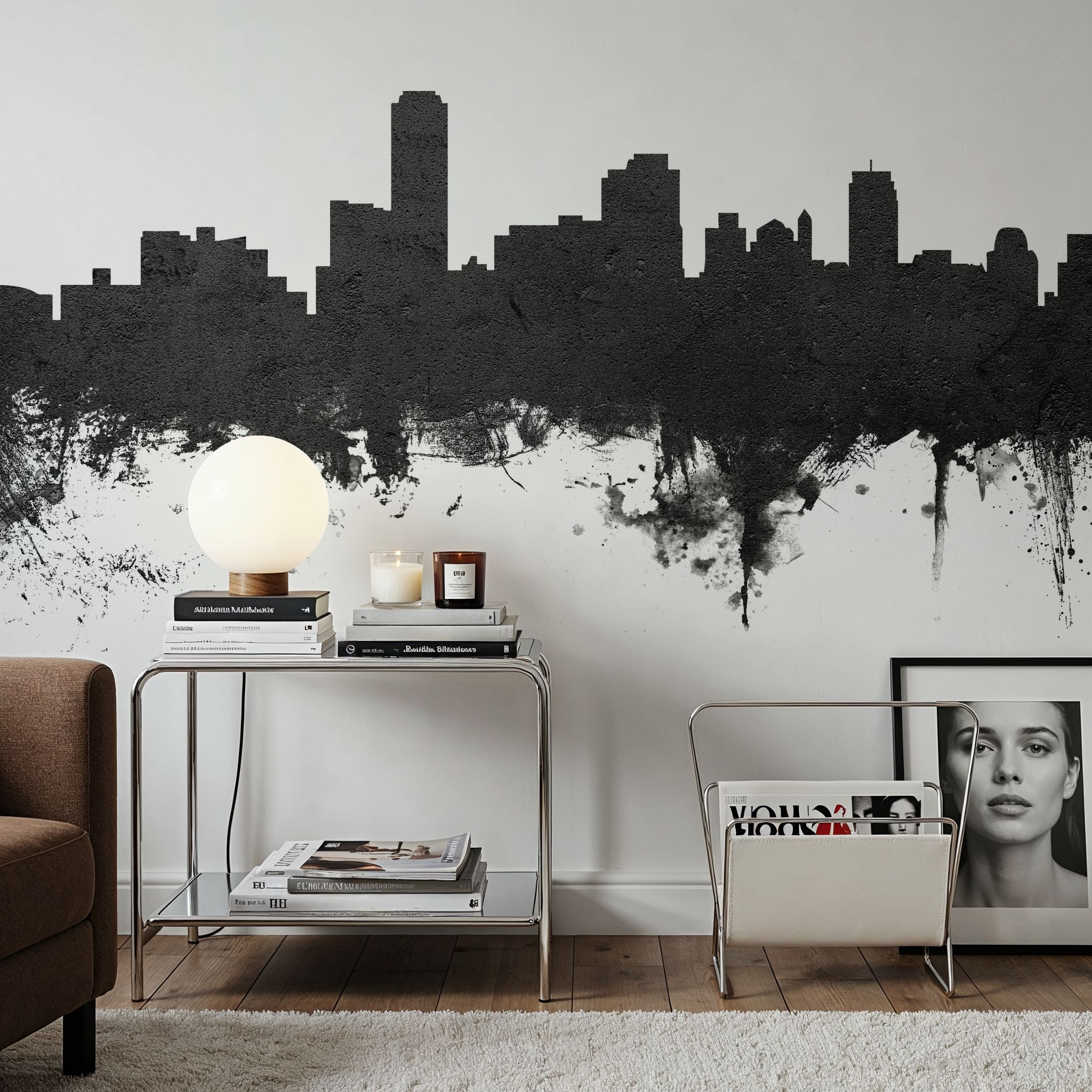 Adelaide Australia Skyline Black & White