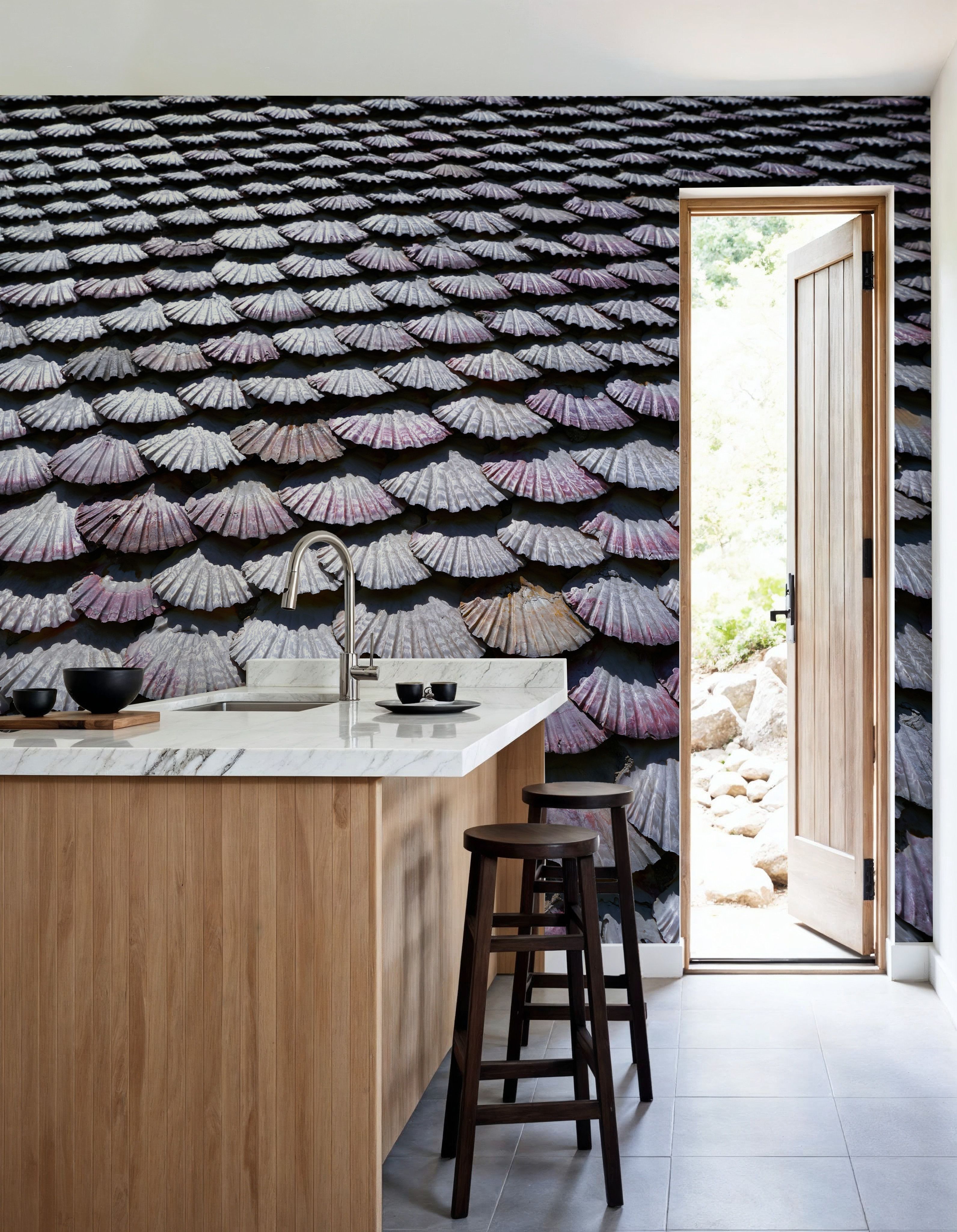 Mauve Seashell Mosaic