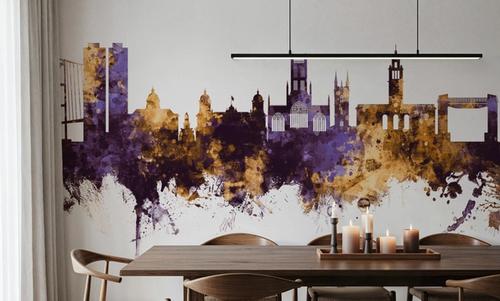Kingston upon Hull England Skyline Purple & Gold