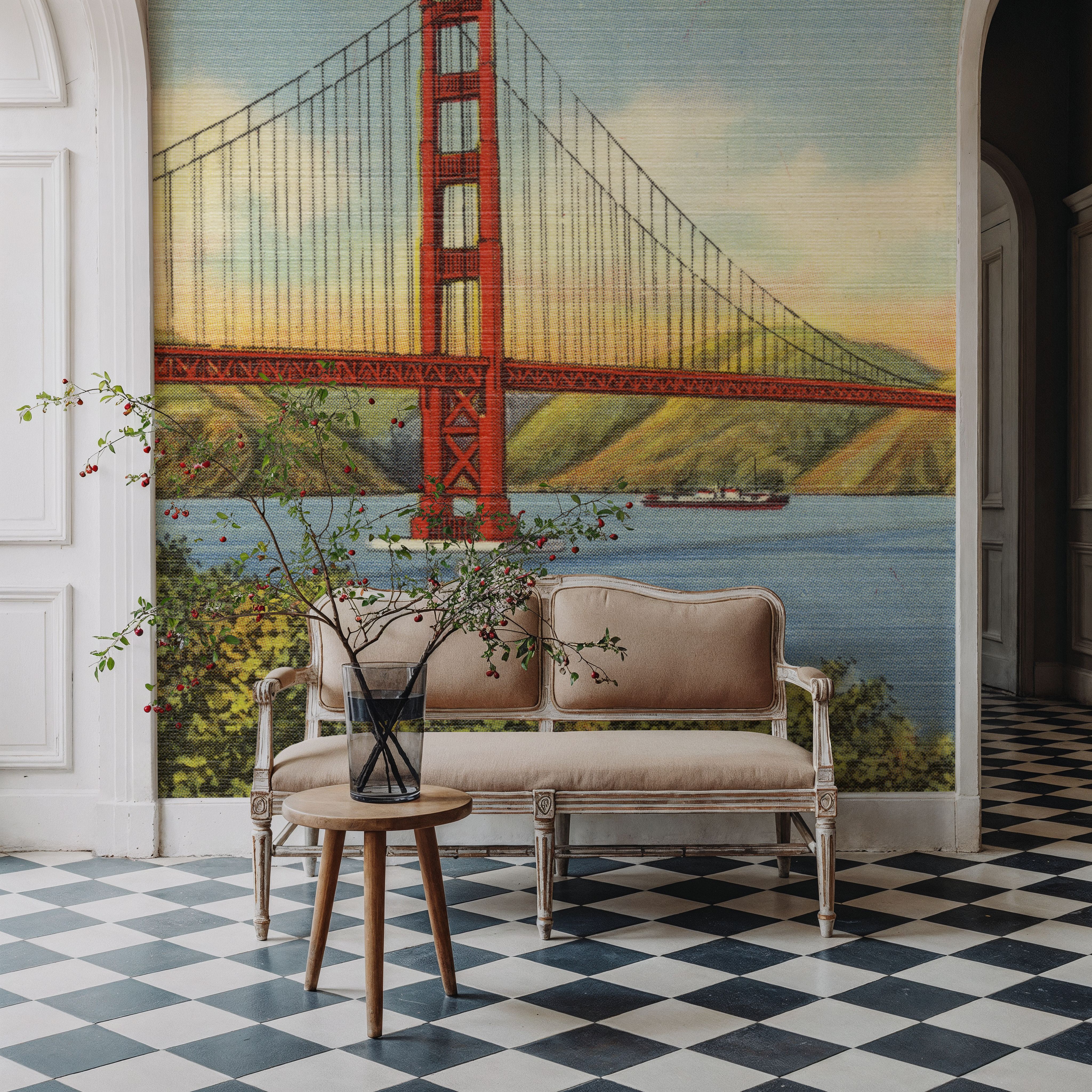 Greetings from Golden Gate - Screenprint Postcard