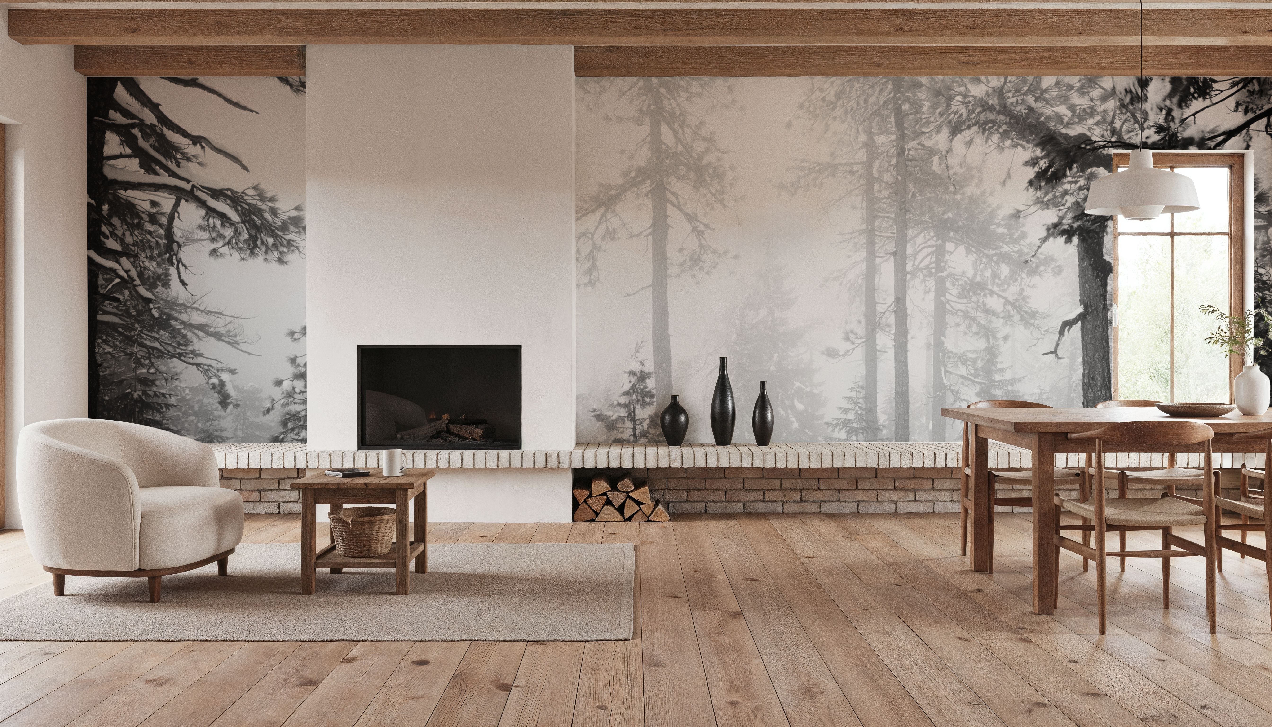 Trees in the mist, Wallpaper