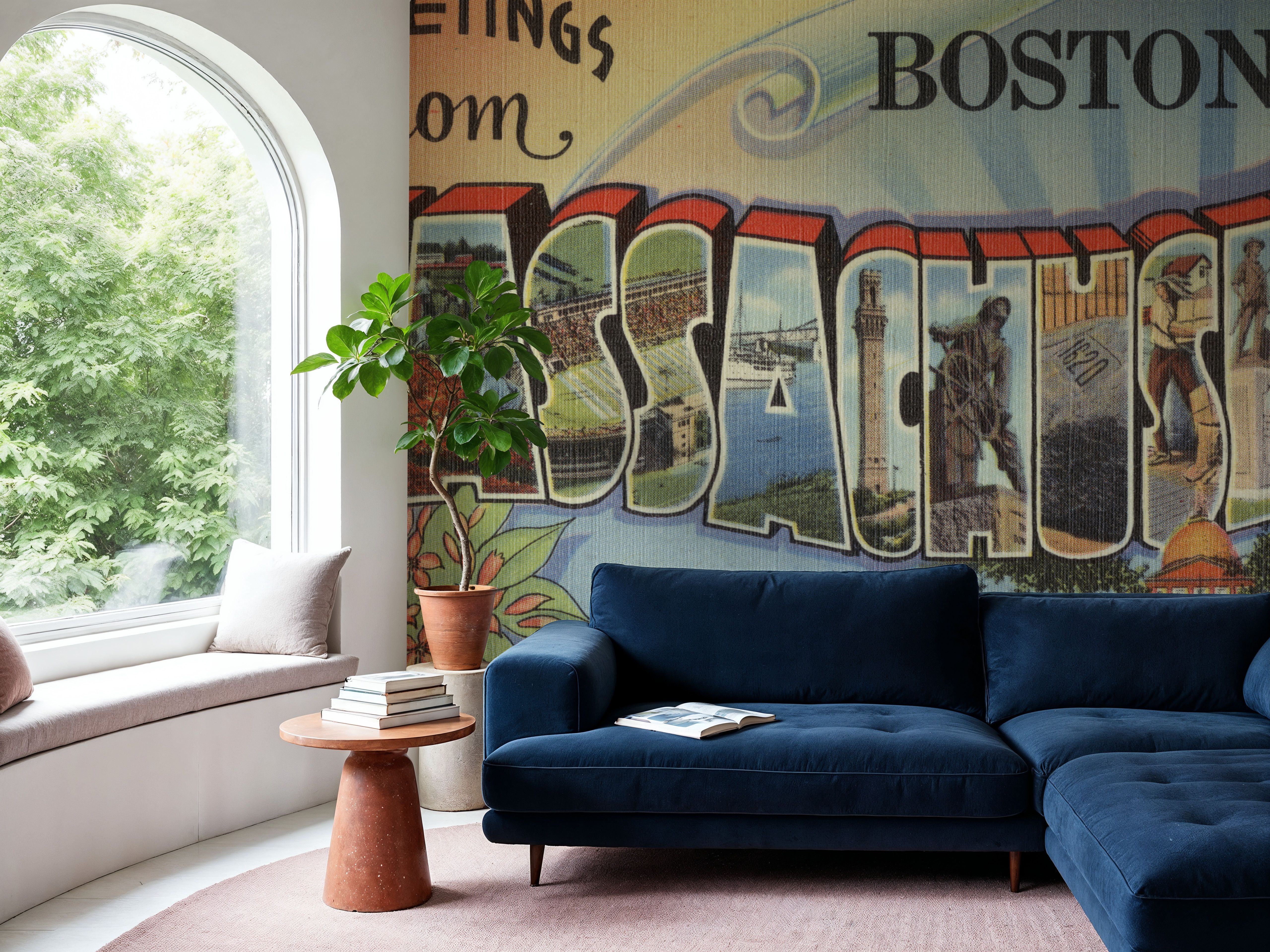 Greetings from Massachusetts - Screenprint Postcard